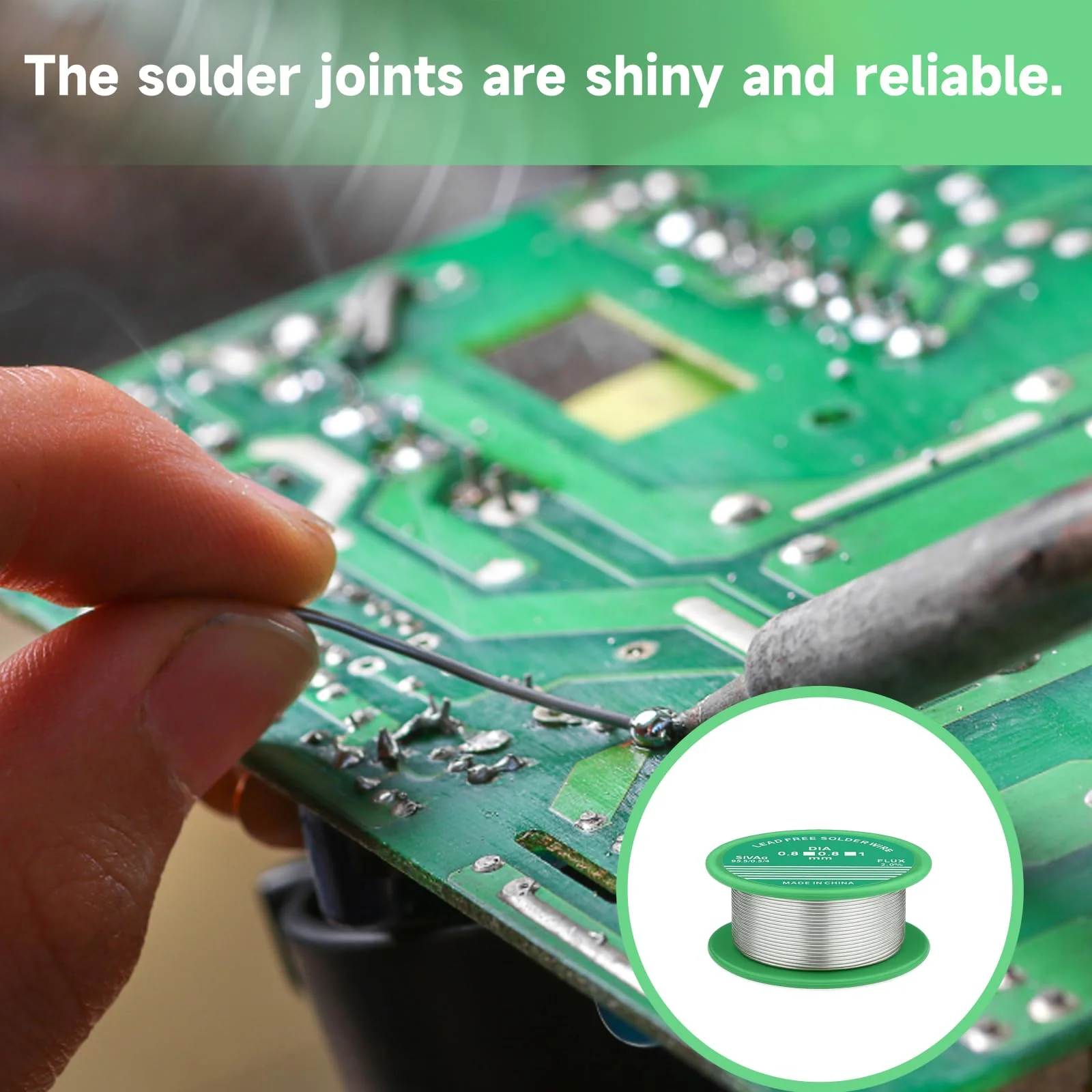 2 Rolls of Solder Lead Soldering Wire with Flux 0.8 mm, 30 g per Roll, for Electronic Repairs and Model Making - Image 6