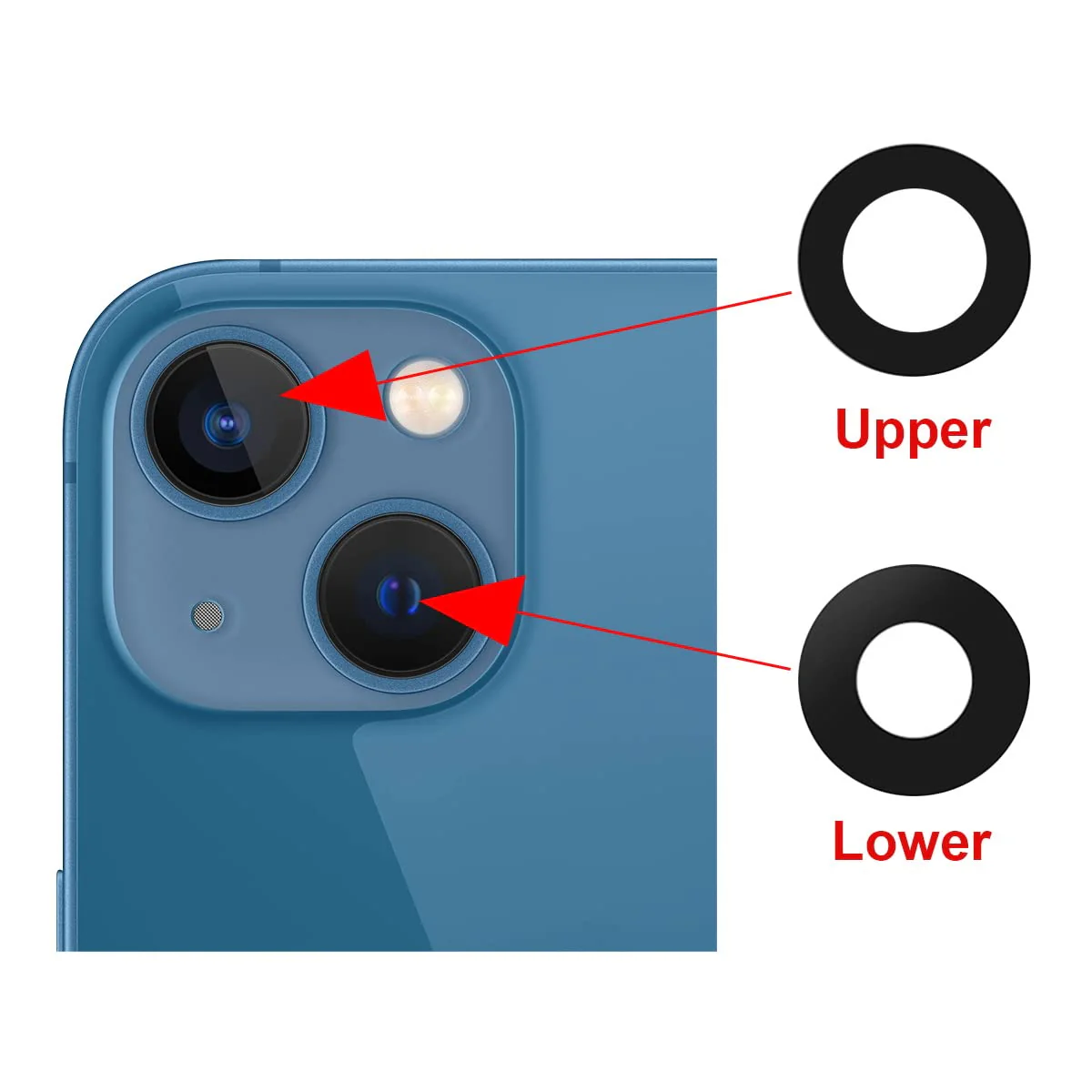 2 Set OEM Back Rear Camera Lens Glass Replacement for iPhone 13 and iPhone 13 Mini with pre-Installed Adhesive and Reparing Toolkit iPhone 13 / iPhone 13 mini - Image 5