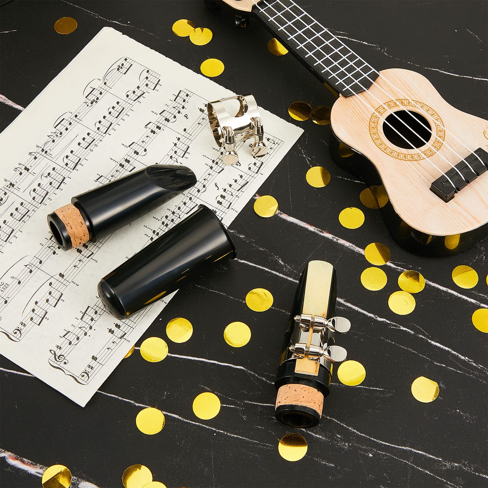 2 Sets Clarinet Mouthpiece Clarinet Reeds 2.5 Clarinet Mouthpiece Kit with Clarinet Ligature Plastic Cap Bb Clarinet Reeds 2.5 Strength Reeds for Clarinet Use Replacement Supply - Image 6
