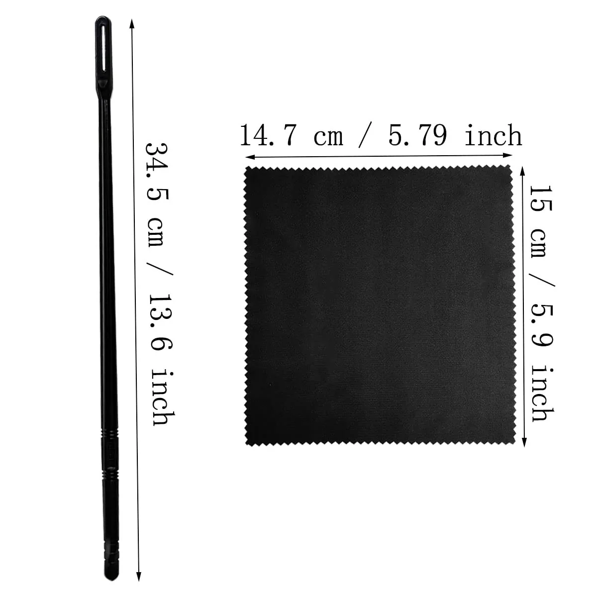 2 Sets Flute Cleaning Rod and Cloth, Flute Cleaning Kit, Flute Cleaning Rod and Flute Cleaning Cloth, Cleaning Swabs Flute Cleaning Cloth, Flute Cleaning Rod, Flute Cleaning Cloth (Black) 2 Sets Flute Cleaning Rod and Cloth - Image 3