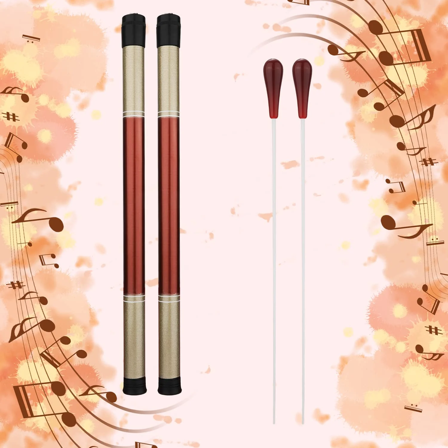 2 Sets Music Conductor Batons with Dulcimer Cylinders, Orchestra Baton Conducting Baton Orchestra Conductor Baton for Orchestra Concert Theater Band - Image 4