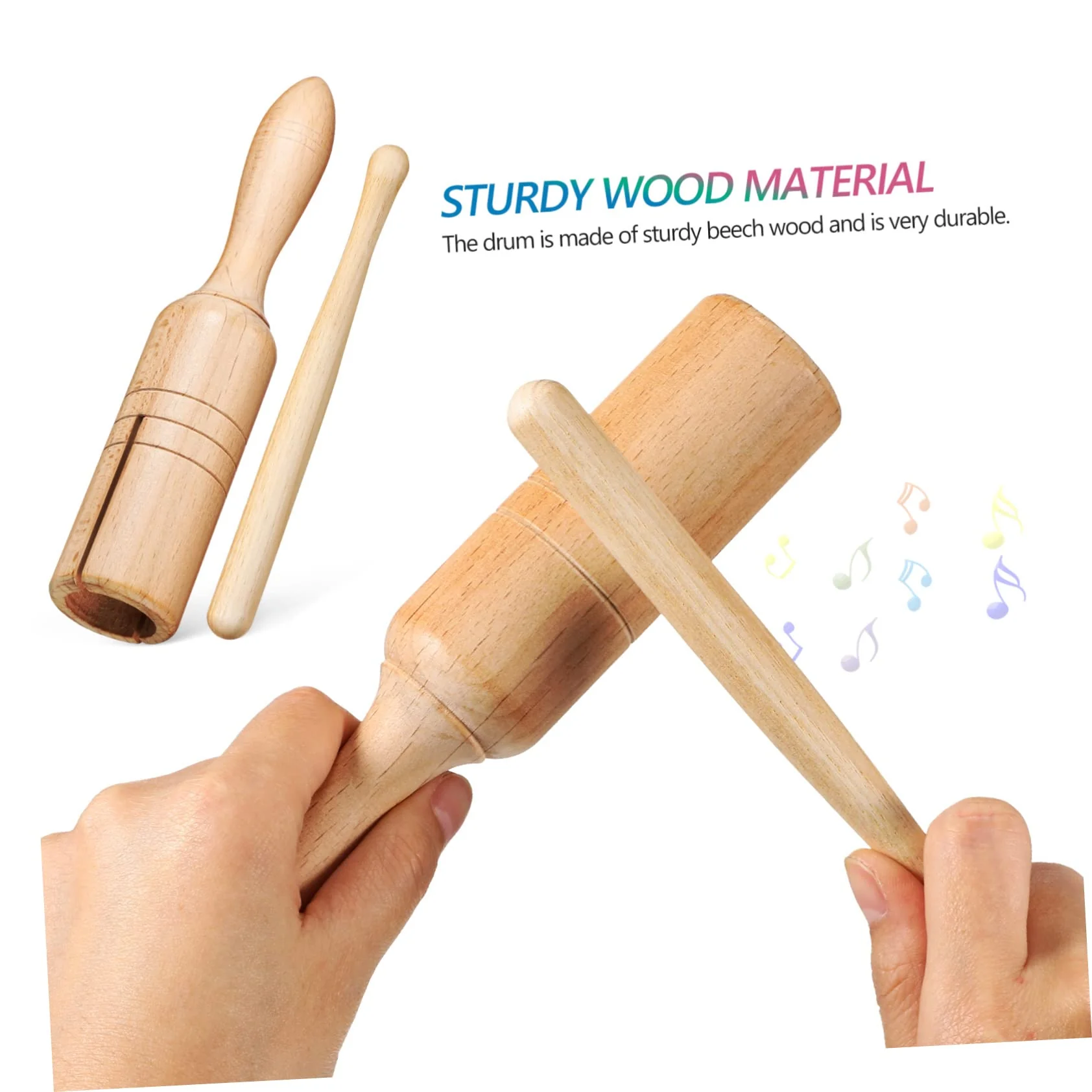 2 Sets orff instrument music lummi sticks percussion instruments wood block with mallet wood percussion blocks rhythm blocks handheld wood blocks macaras major depth sounder wooden Medium As Shown - Image 9
