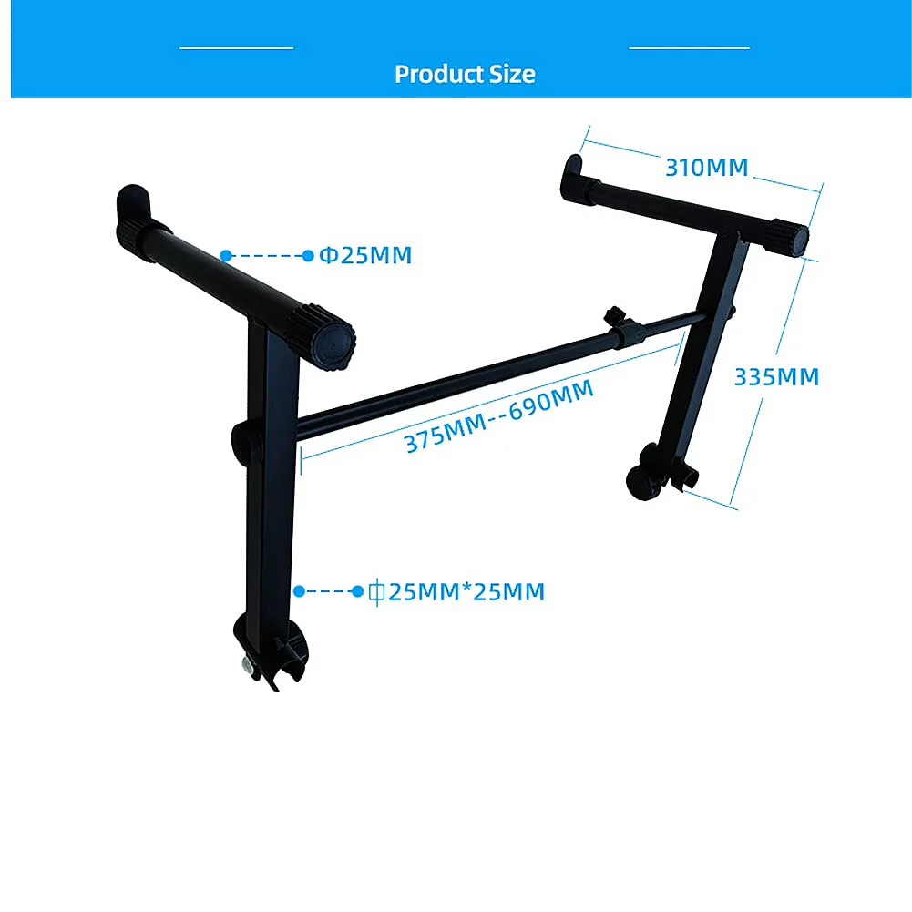 2 Tier Keyboard Stand Attachment Adjustable Electric Digital Piano Stand for 54 - 88 Key Music Keyboards Rack Holder Adjustable Width 15-27 inch Music Instrument Accessories - Image 3