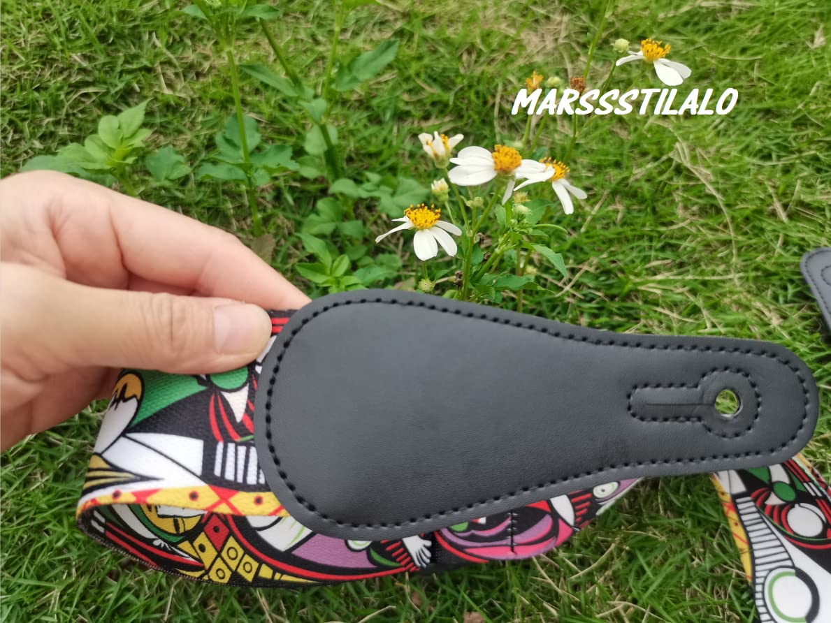 2" Unique Design Durable Classic Paiting Printed Silkly-Like Polyster Folk Acoustic Guitar Electric Bass Strap - Image 4