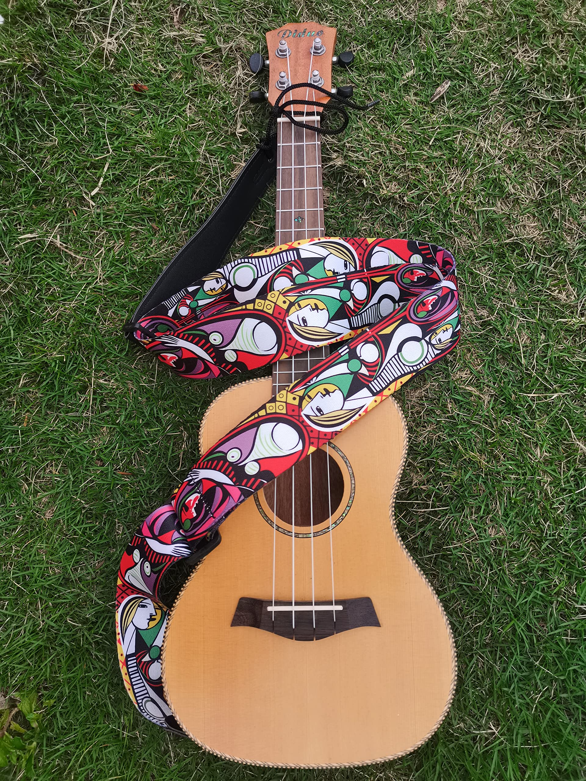 2" Unique Design Durable Classic Paiting Printed Silkly-Like Polyster Folk Acoustic Guitar Electric Bass Strap - Image 7