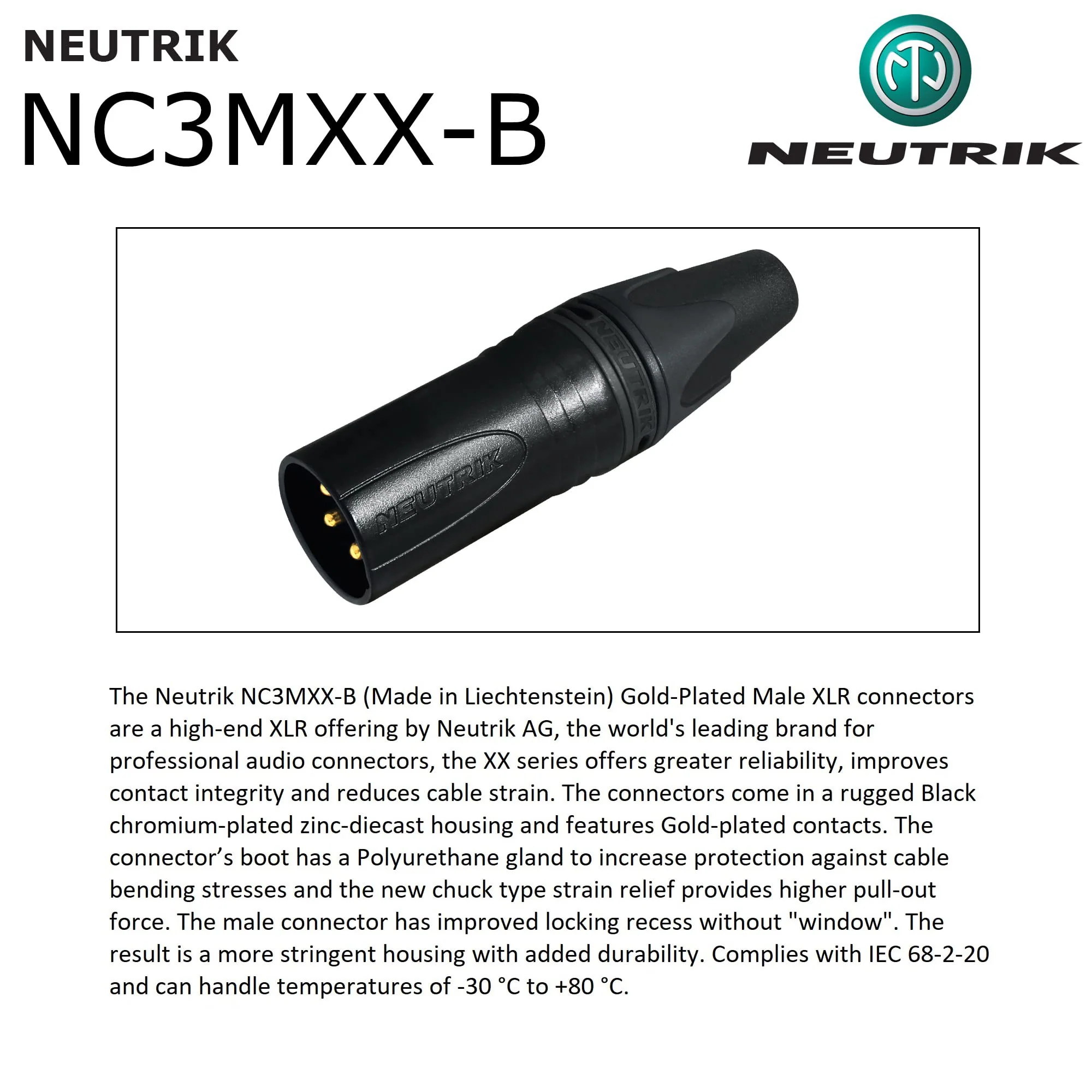 2 Units - 2 Foot - WBC-PRO-Quad Ultra-Silent Ultra-Flexible Balanced Star-Quad Cable with Neutrik Male & Female XLR Plugs & Black Tweed Jacket - Image 6