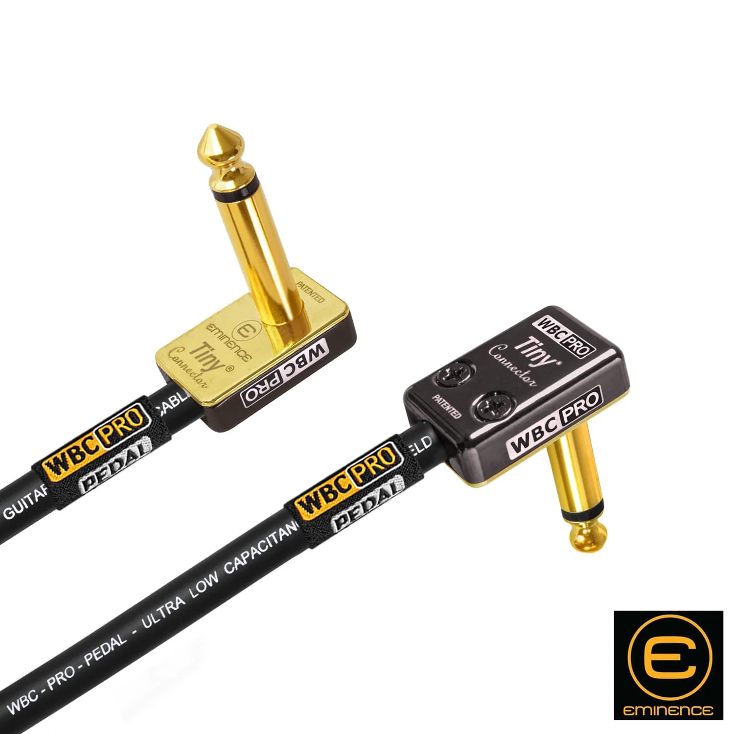 2 Units - 30 Inch - WBC-PRO-Pedal – 22 AWG - Low-Cap (18pF/ft) – Pro-Grade – Graphite-Based - Dual-Shielded Pedal, Effects, Patch, Instrument Cable with Eminence Tiny Gold Plated Angled TS Connectors - Image 5