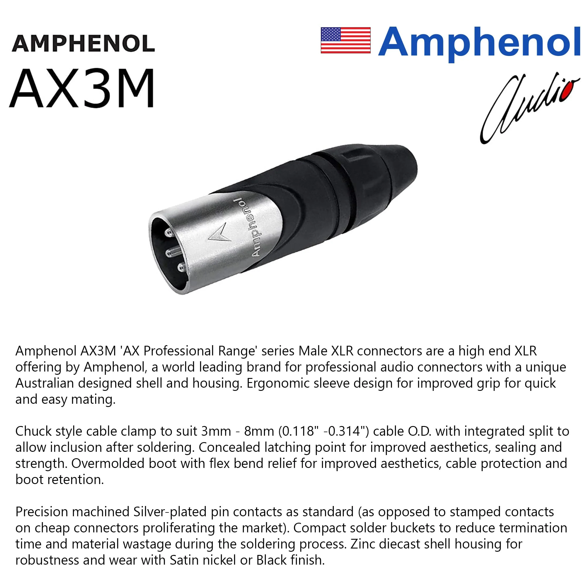 2 Units - 6 Foot - WBC-PRO-Quad Ultra-Silent Ultra-Flexible Balanced Star-Quad Cable with Amphenol Male & Female XLR Plugs & Black Tweed Jacket - Image 6