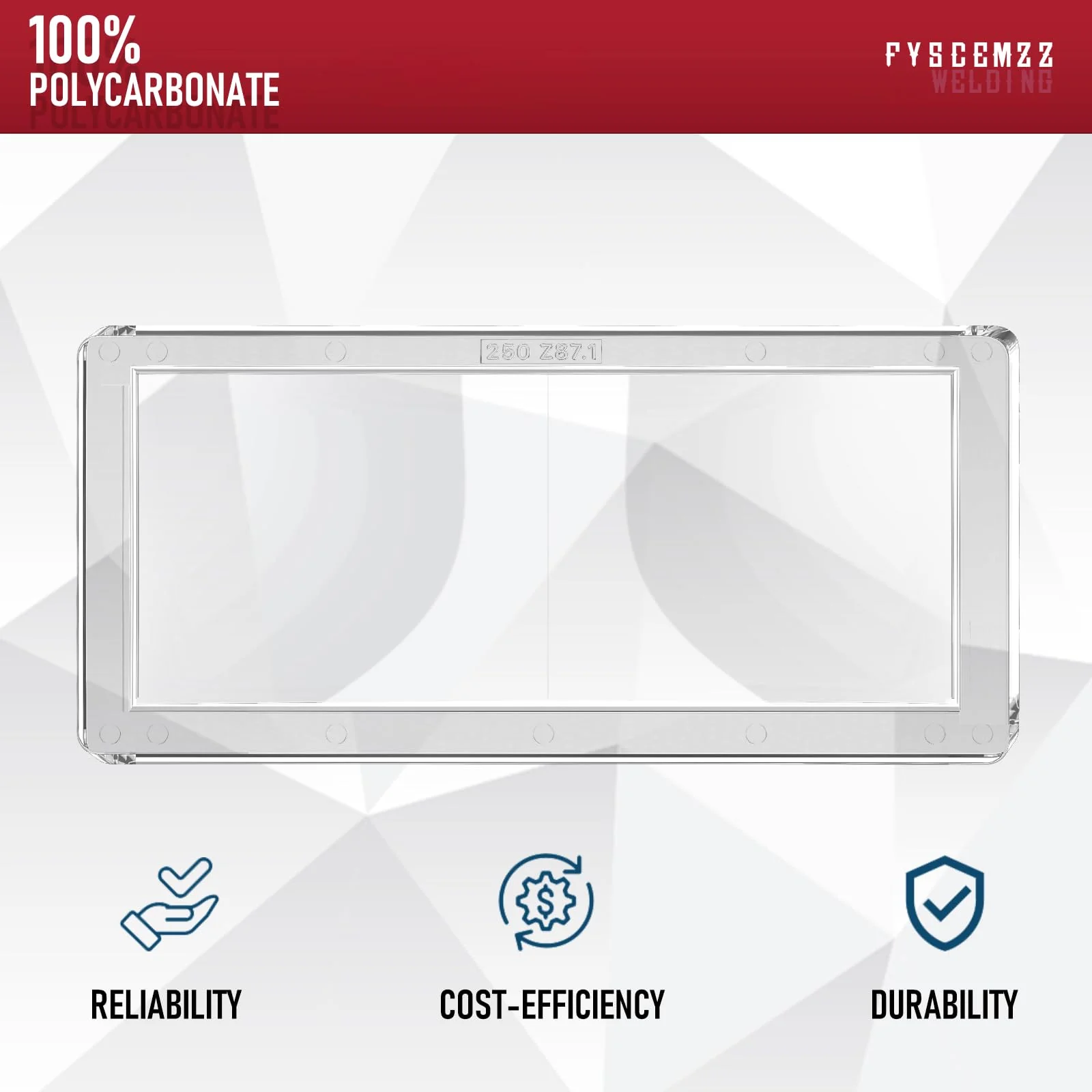 2" x 4.25" Welding Helmet Hood Magnification Magnifying Magnifier Cheater Plastic Lenses Plate (Polycarbonate, 2.50 Diopter) - Pack of 2 - Image 4
