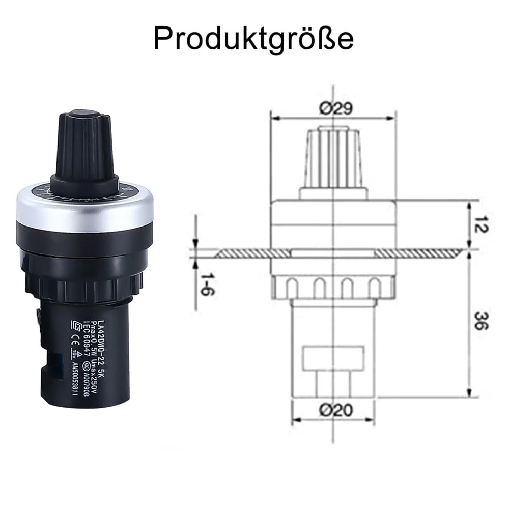 2 x 5K Potentiometer Panel Installation VSD VFD Variable Speed for Frequency Converter - Image 2