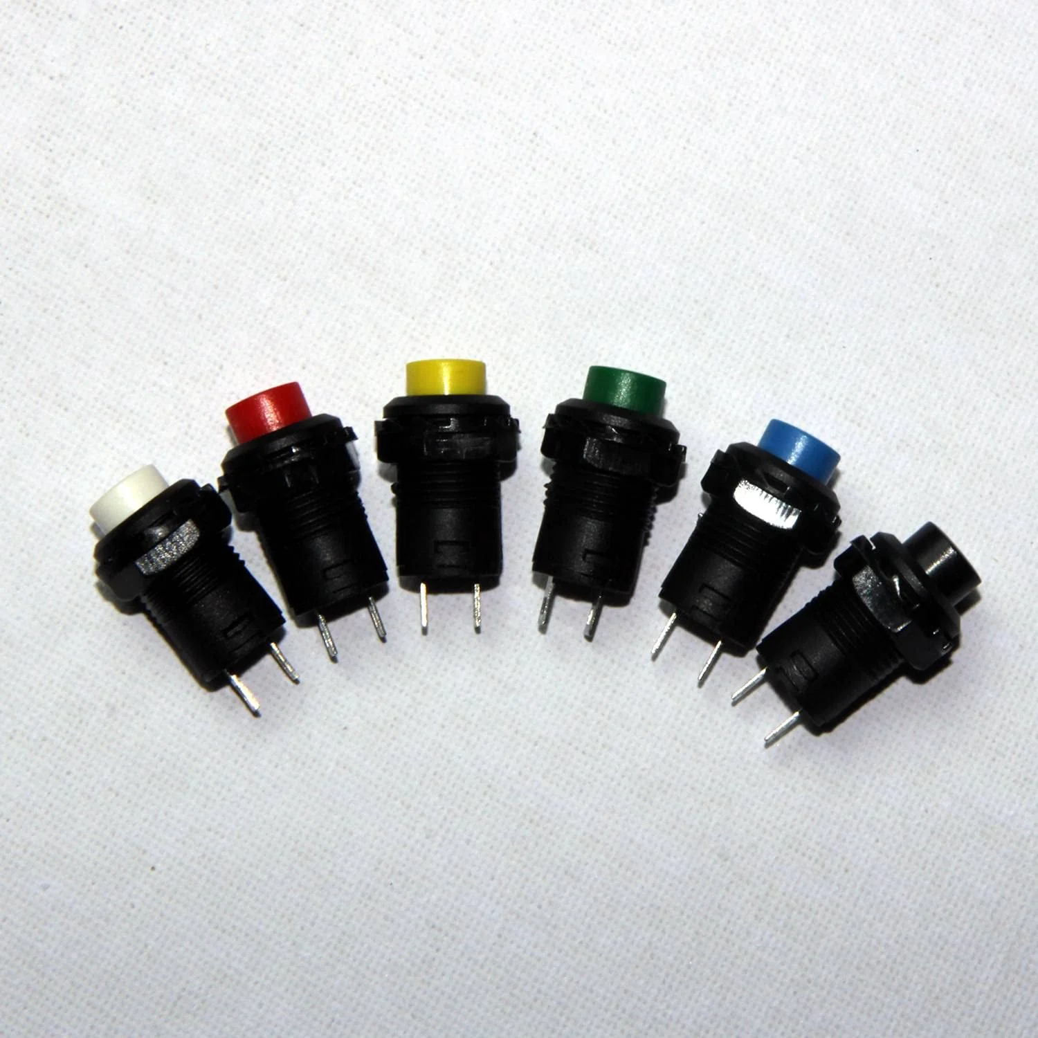 2 x Push Button Round Button 12 mm DIY AC 1.5 A/230 V 12 V Non-Momentary Button Switch Black - Image 5