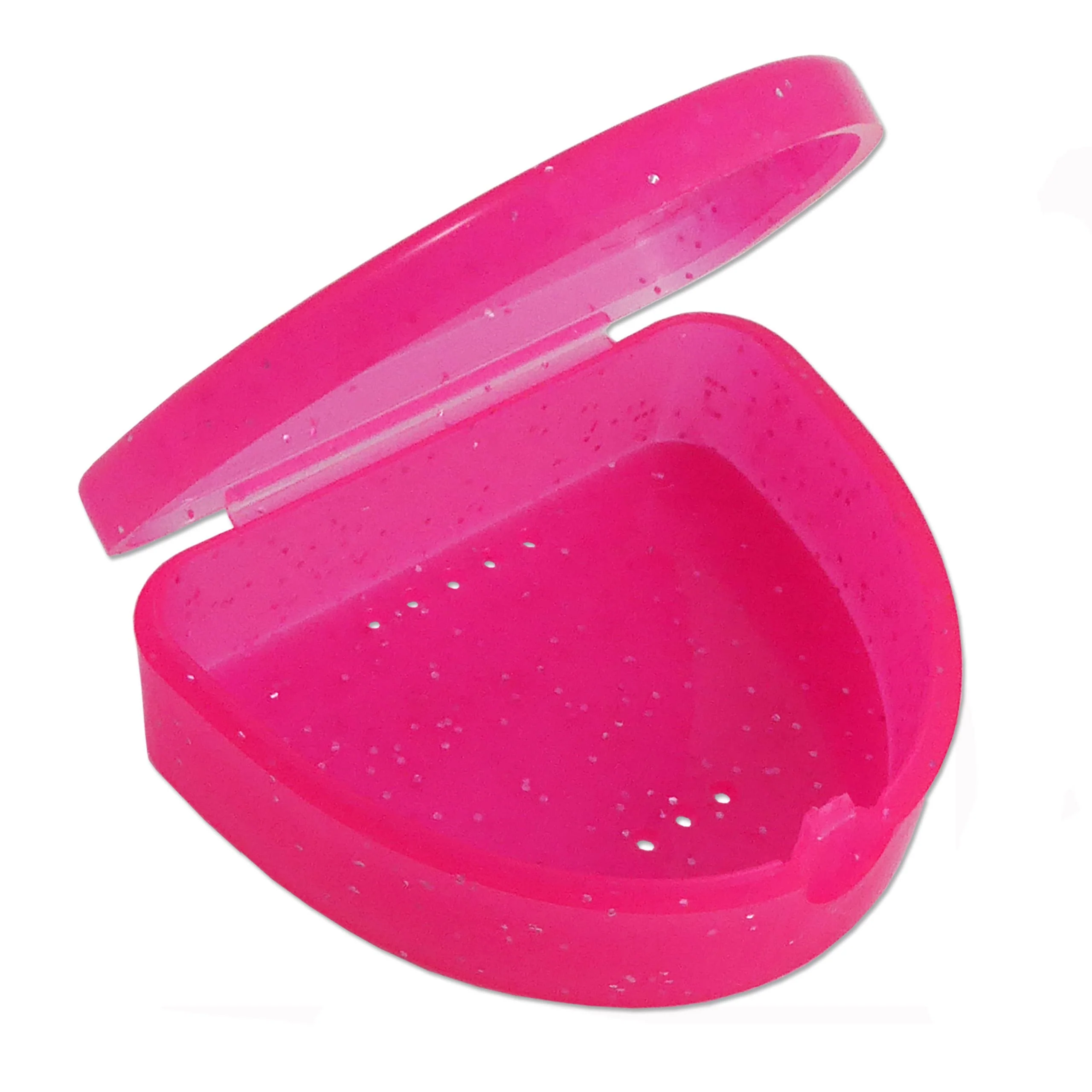 2 x Slim Orthodontic Case - Box for Braces, Whitening Splints, Dentures & More (Glitter Pink & Glitter Purple) - Image 3