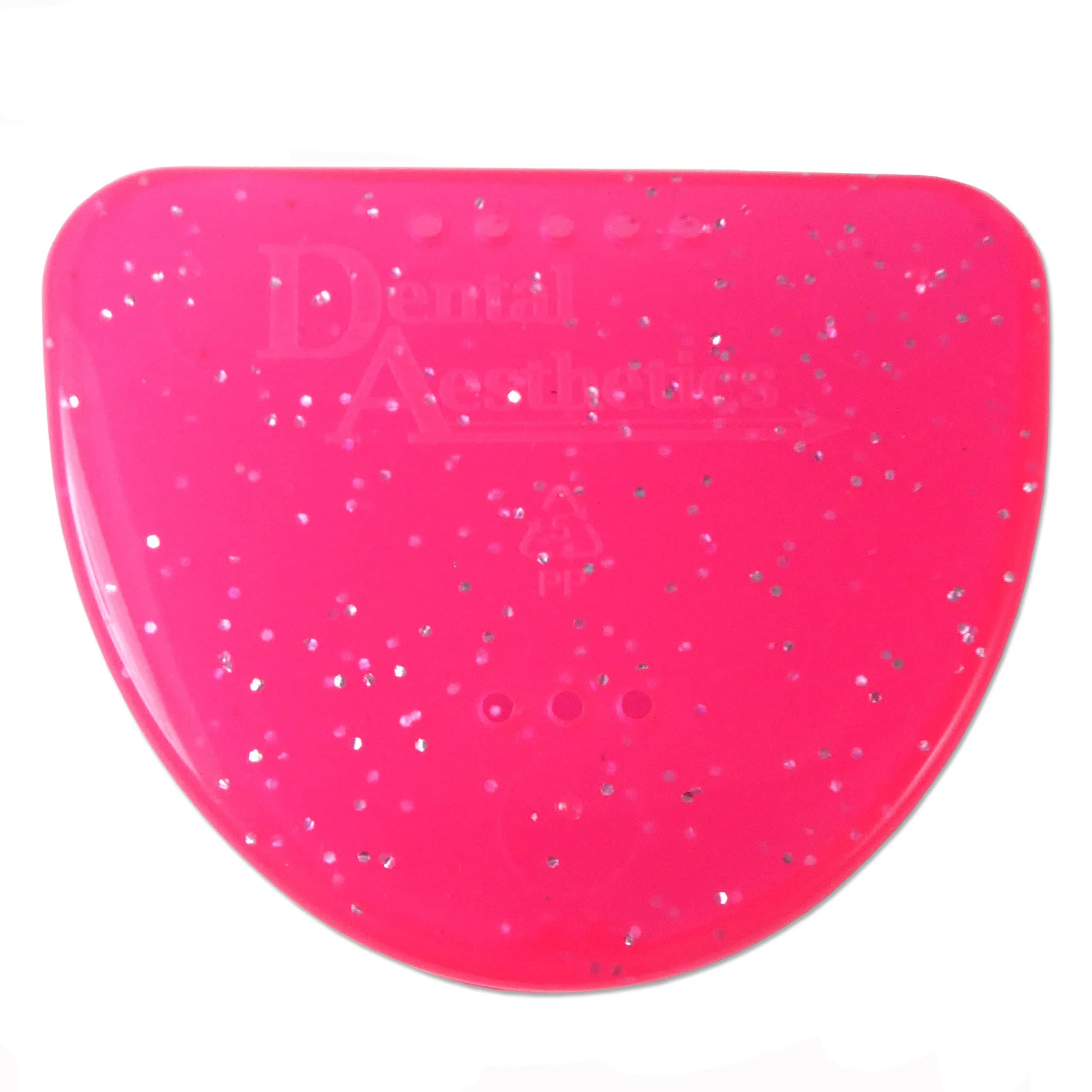 2 x Slim Orthodontic Case - Box for Braces, Whitening Splints, Dentures & More (Glitter Pink & Glitter Purple) - Image 4