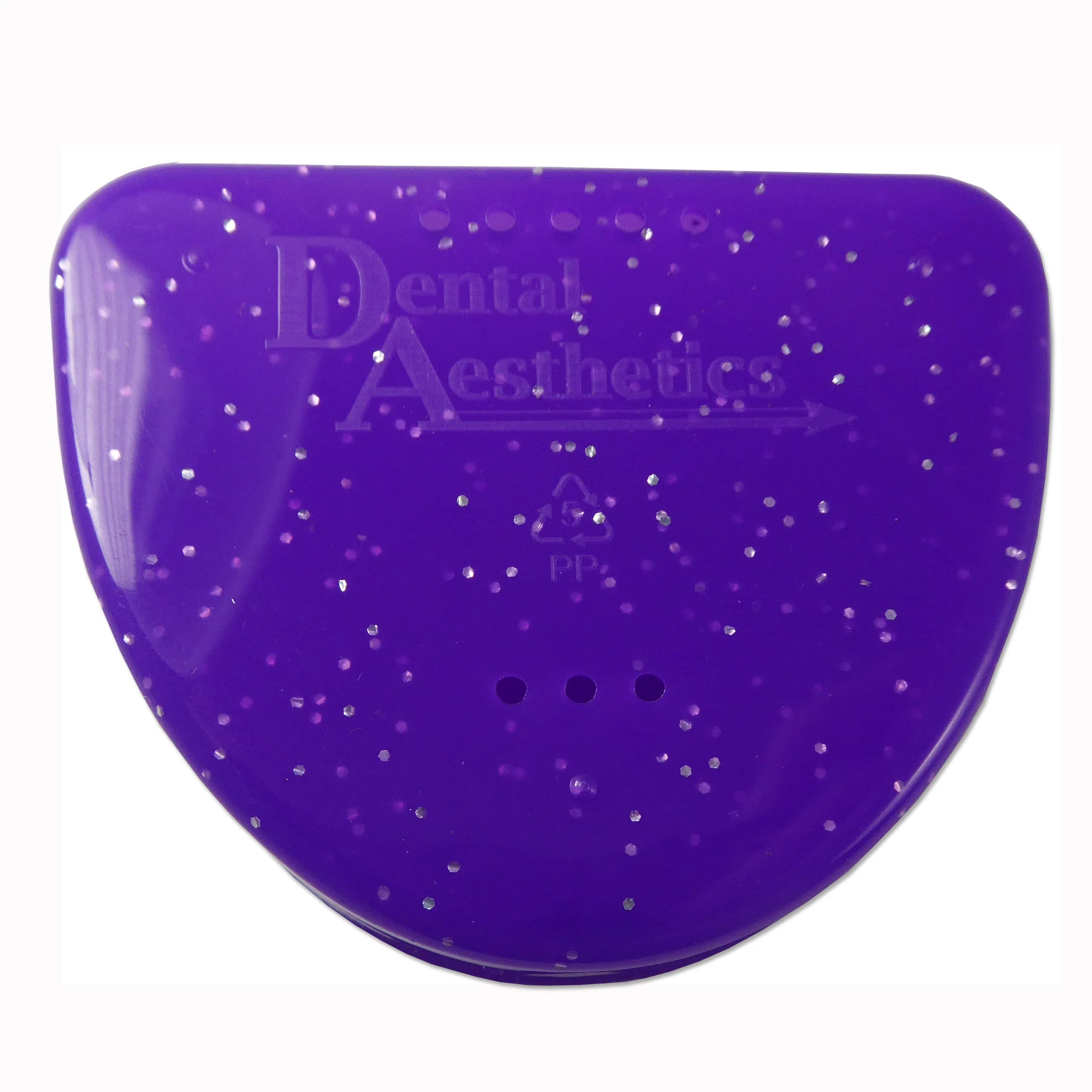 2 x Slim Orthodontic Case - Box for Braces, Whitening Splints, Dentures & More (Glitter Pink & Glitter Purple) - Image 5