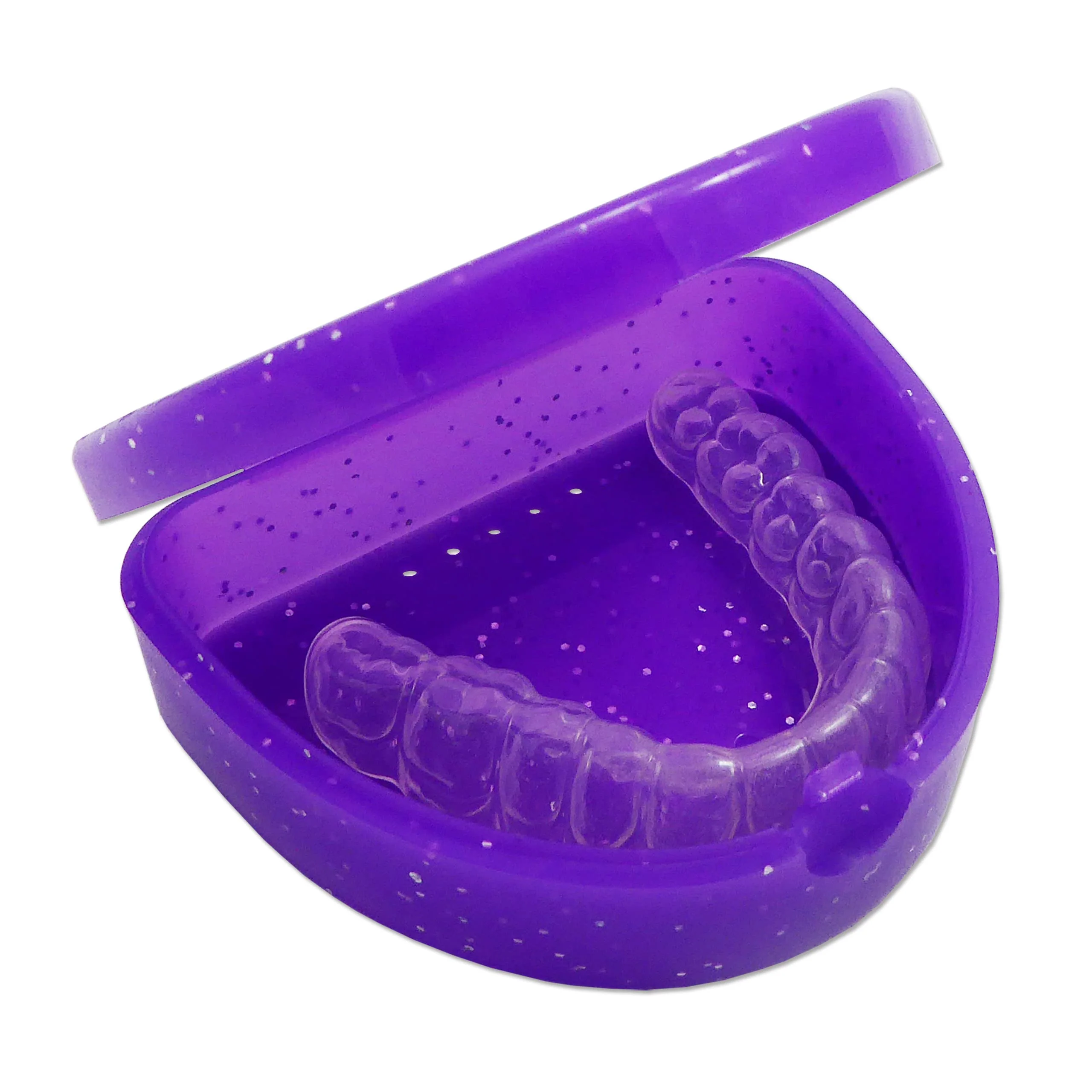2 x Slim Orthodontic Case - Box for Braces, Whitening Splints, Dentures & More (Glitter Pink & Glitter Purple) - Image 9