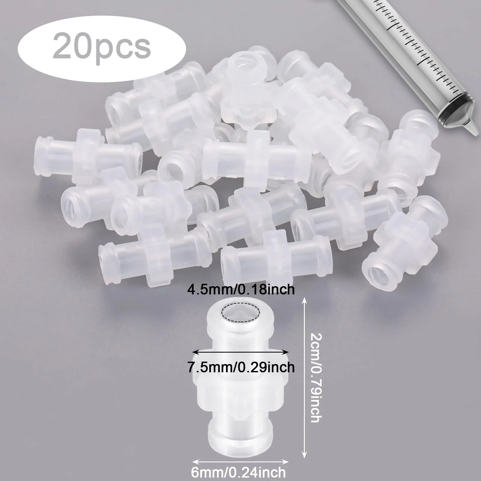 20 Pcs Syringe Adaptor, Luer Lock Female Luer Syringe to Syringes Transfer Joint Lock Connector to Syringes Coupler Adapter Luers Adapter - Image 2