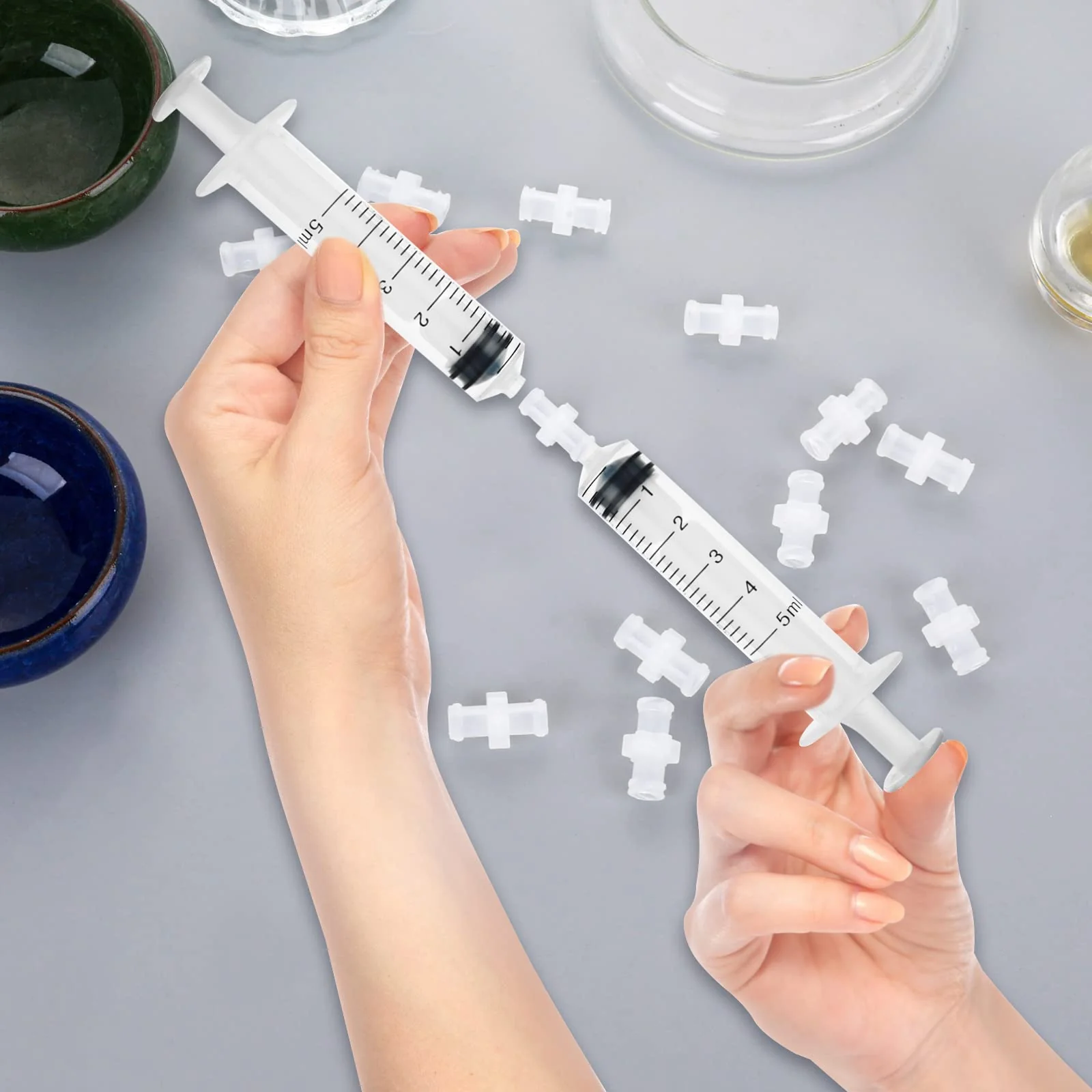 20 Pcs Syringe Adaptor, Luer Lock Female Luer Syringe to Syringes Transfer Joint Lock Connector to Syringes Coupler Adapter Luers Adapter - Image 3