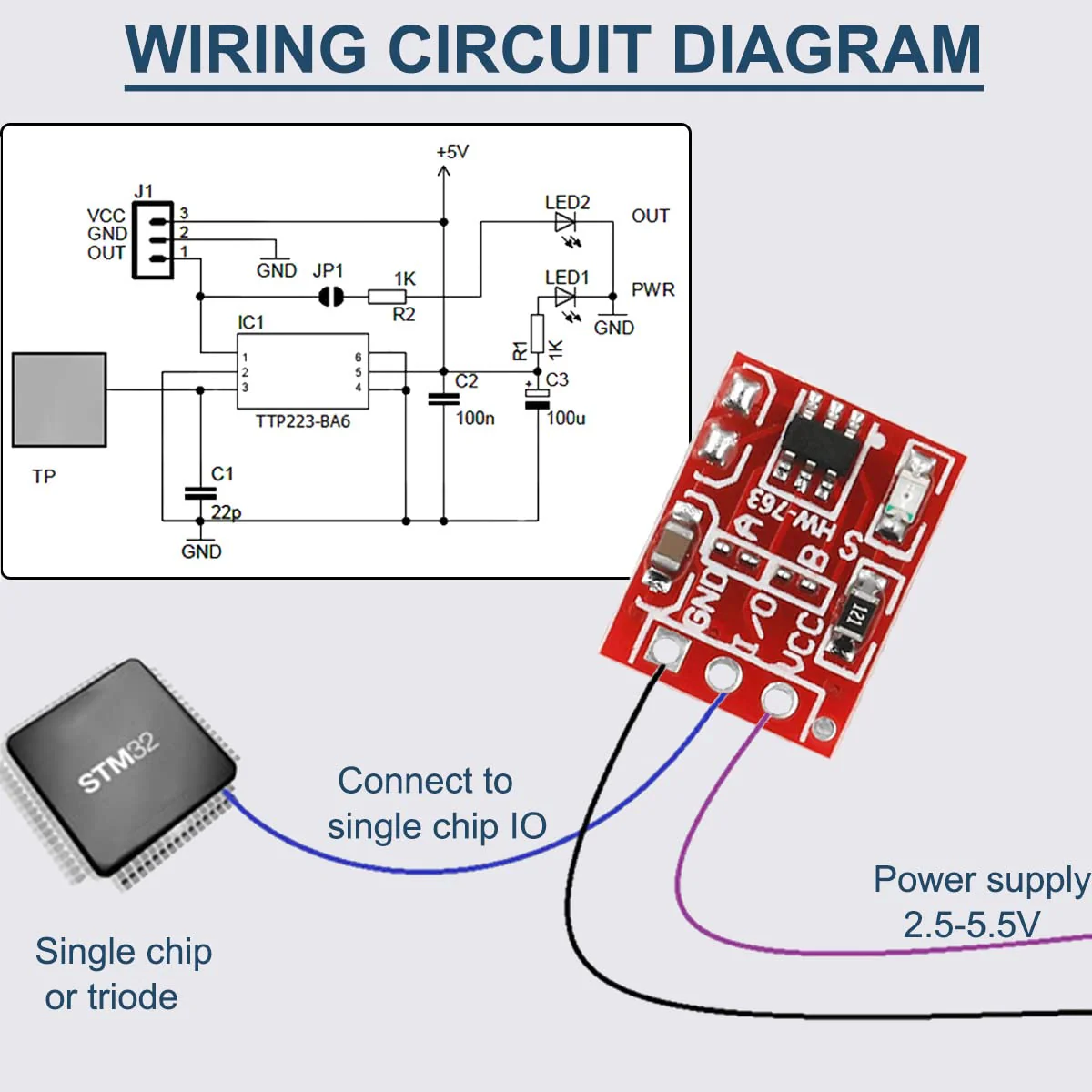 20 Pcs TTP223 Touch Button Module Self-Locking Jog Capacitive Touch Key Switch Sensor Module Single Channel for Arduino with Dupont Cable - Image 4