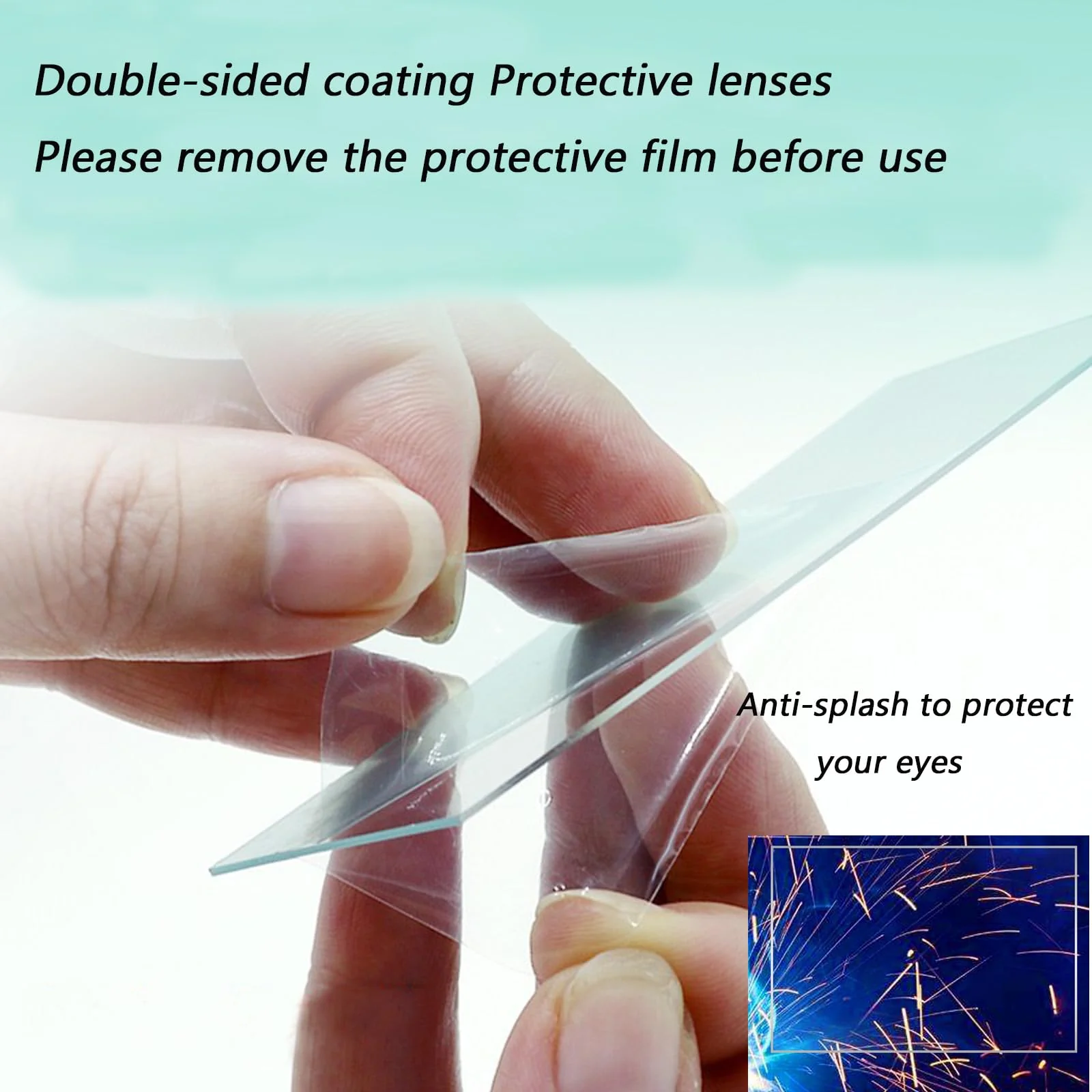20 Pcs Welding Protective Lens Replacement Lens，4.5" x 5.25" x 0.04" Outside Replacement Helmet Clear Lens Covers for Solar Auto Darkening Welding Helmet Hood - Image 3