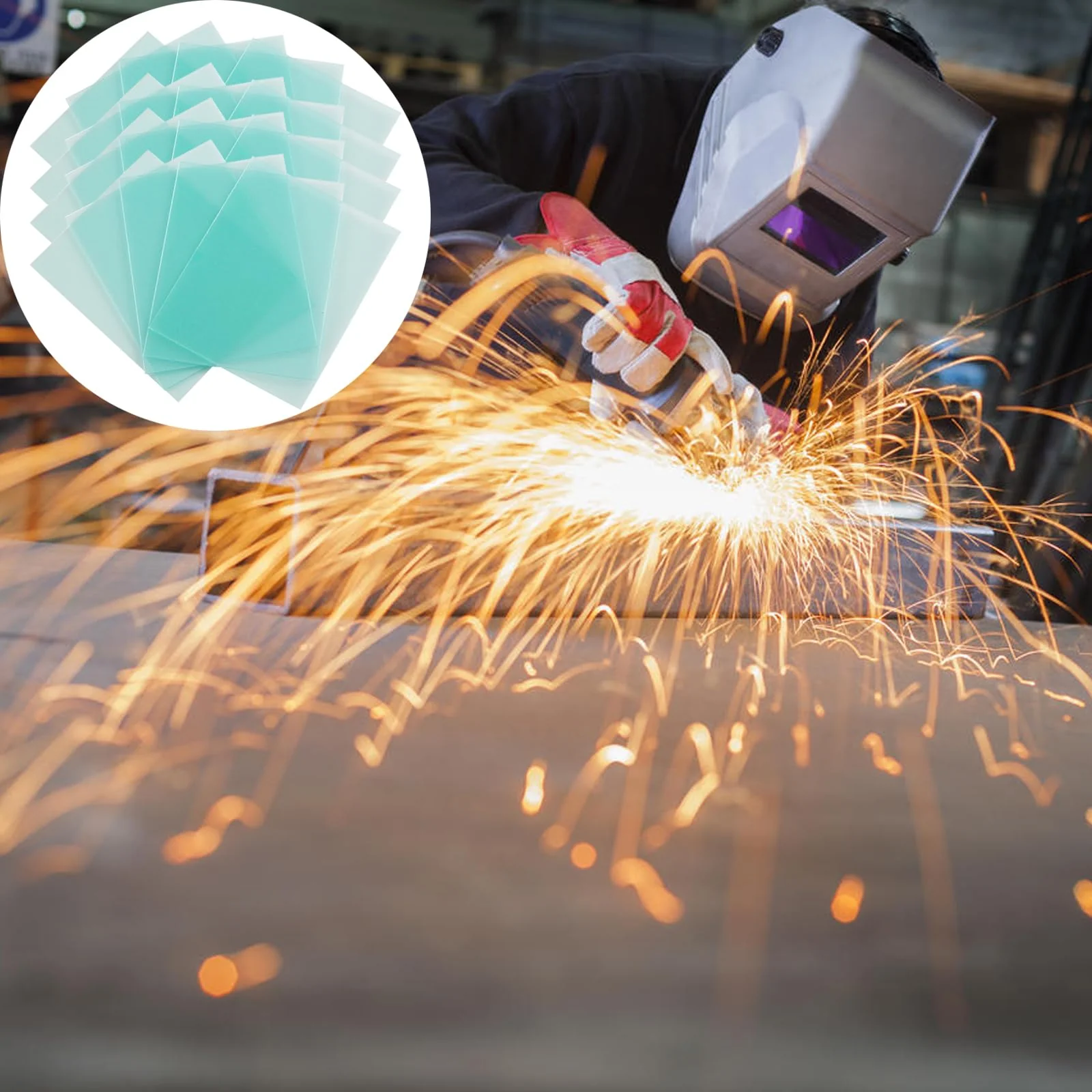 20 Pcs Welding Protective Lens Replacement Lens，4.5" x 5.25" x 0.04" Outside Replacement Helmet Clear Lens Covers for Solar Auto Darkening Welding Helmet Hood - Image 5