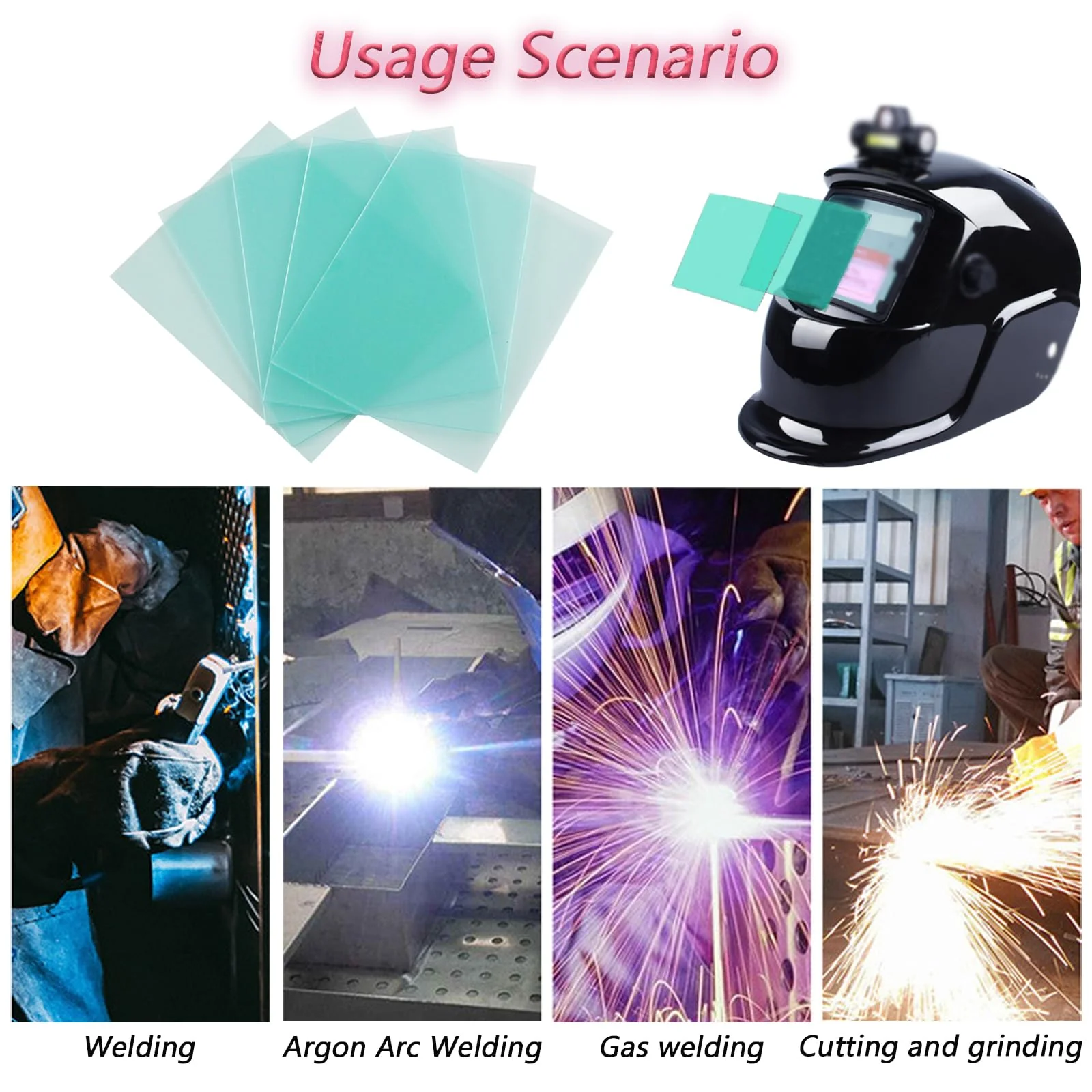 20 Pcs Welding Protective Lens Replacement Lens，4.5" x 5.25" x 0.04" Outside Replacement Helmet Clear Lens Covers for Solar Auto Darkening Welding Helmet Hood - Image 6