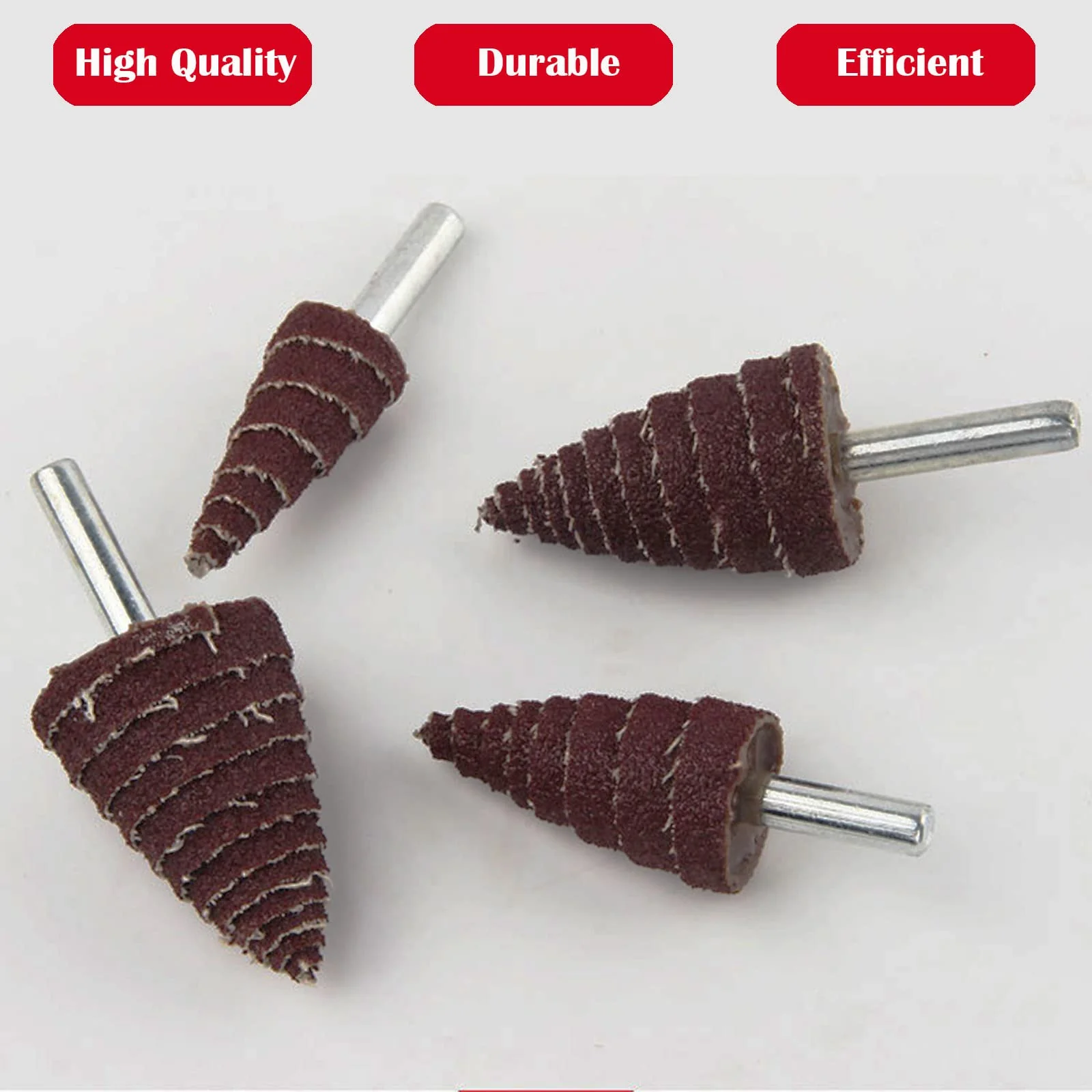 20 Pieces 4 Sizes Conical Grinding Heads with 6mm Universal Shank Spiral Grinding Head for Metal Wood Grinding - Image 5