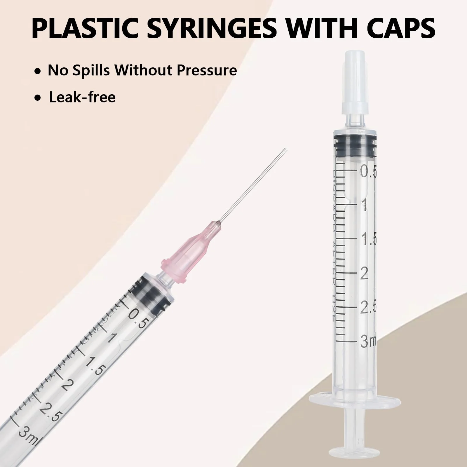 20 Pieces Colostrum Syringe 3 ml Set with Needle, Plastic Syringes of Liquids, Scientific Syringes with Caps for Laboratories, Plant Watering, Refilling and Measuring Liquids - Image 6
