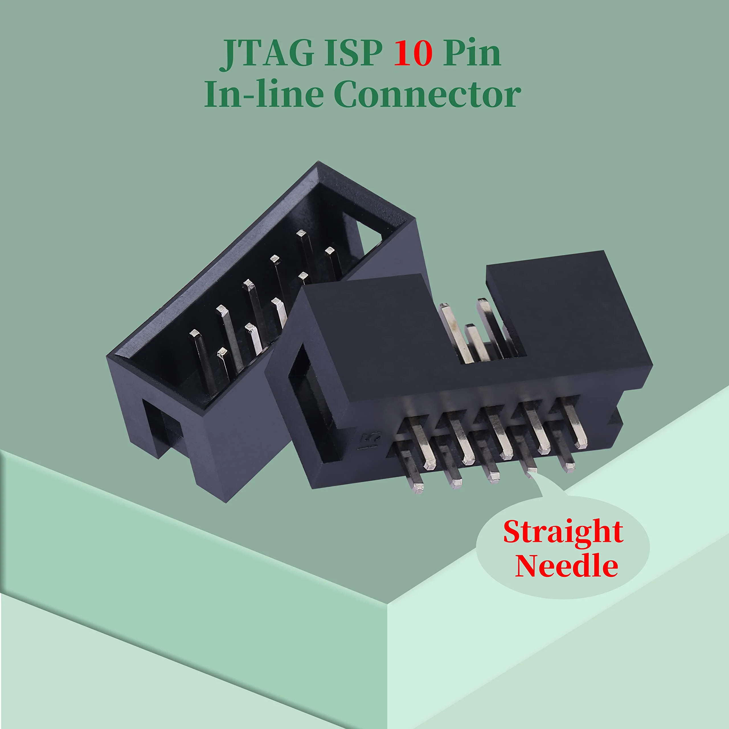 20 Pieces IDC 2 * 5 Double Row 2.54 mm Pitch JTAG ISP 10-Pin Straight Pin in-line Box Header Connector Adapter Cable Male Socket Terminal for PCB Electronic Equipment Projects. 2.54 mm Male Socket Terminal - Image 8