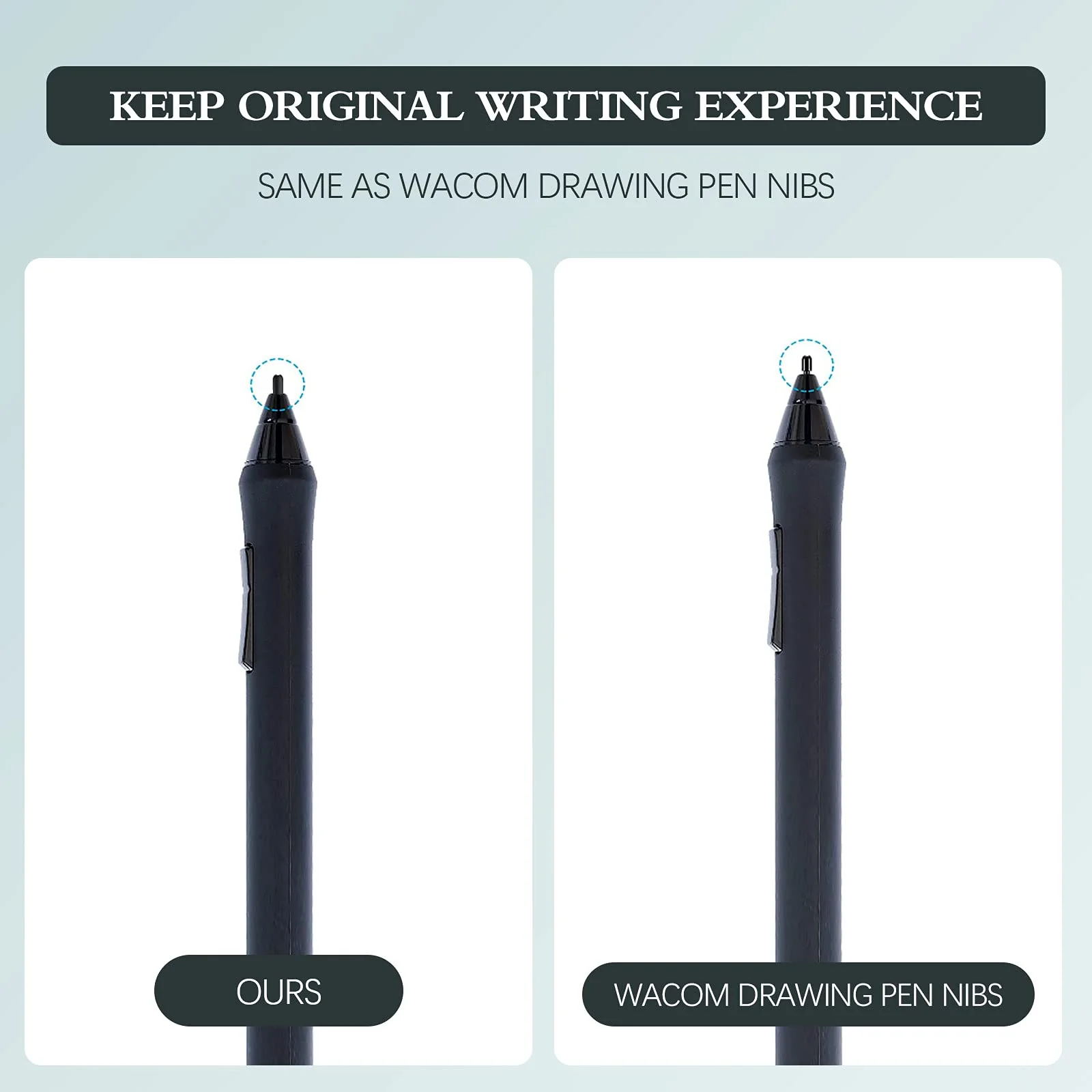20 Pieces Replacement Standard Pen Nibs Black Replacement Refill Pen Nibs Standard Nibs Drawing Pen Compatible with Wacom Bamboo Intuos CTL471 CTL671 CTL672 CTH480 - Image 2