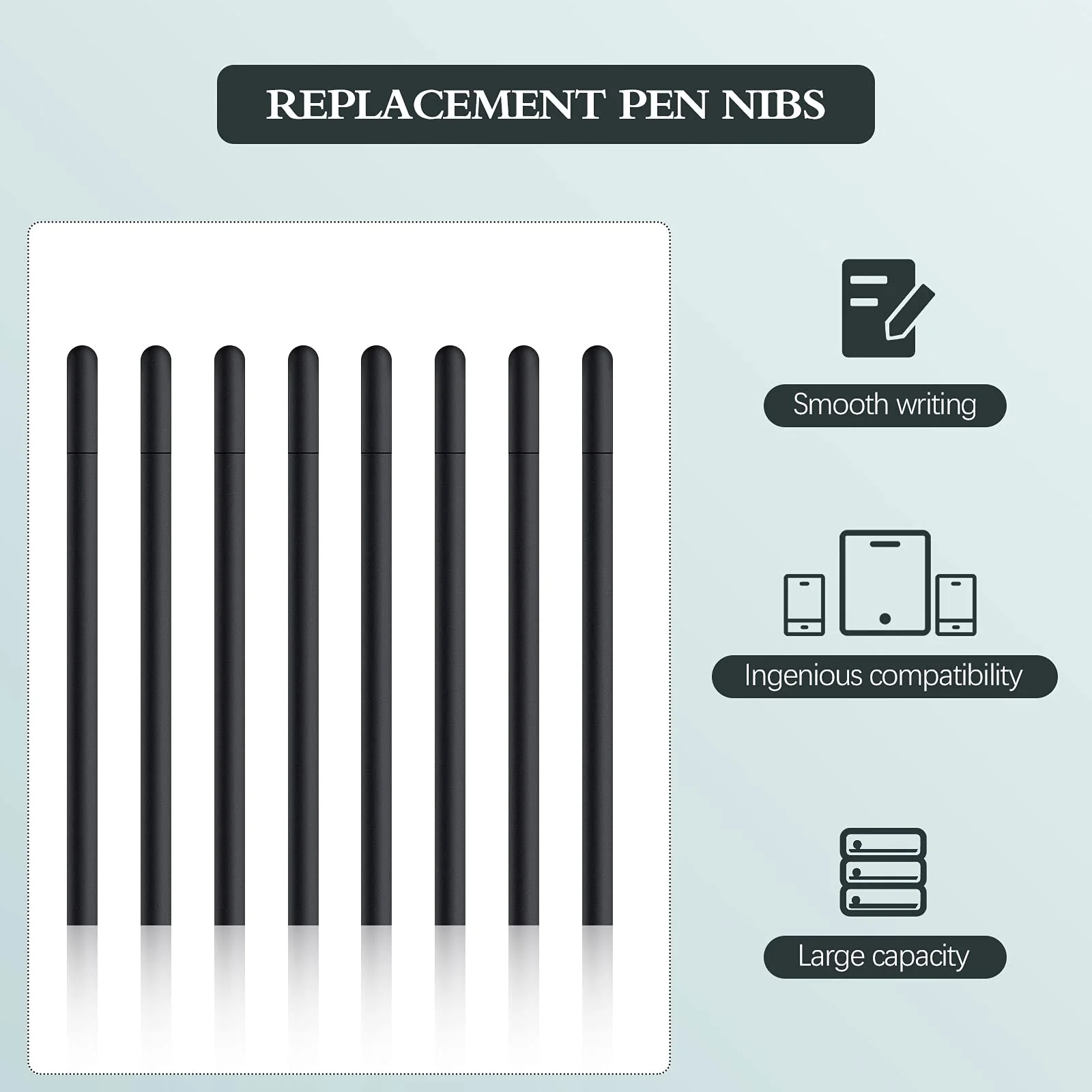 20 Pieces Replacement Standard Pen Nibs Black Replacement Refill Pen Nibs Standard Nibs Drawing Pen Compatible with Wacom Bamboo Intuos CTL471 CTL671 CTL672 CTH480 - Image 3