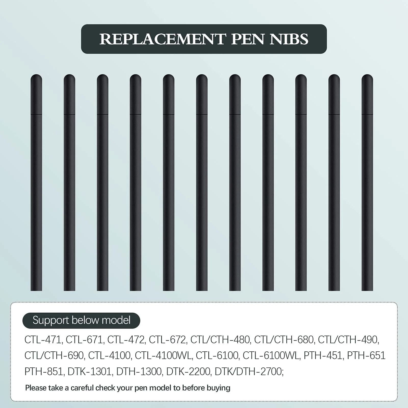 20 Pieces Replacement Standard Pen Nibs Black Replacement Refill Pen Nibs Standard Nibs Drawing Pen Compatible with Wacom Bamboo Intuos CTL471 CTL671 CTL672 CTH480 - Image 4