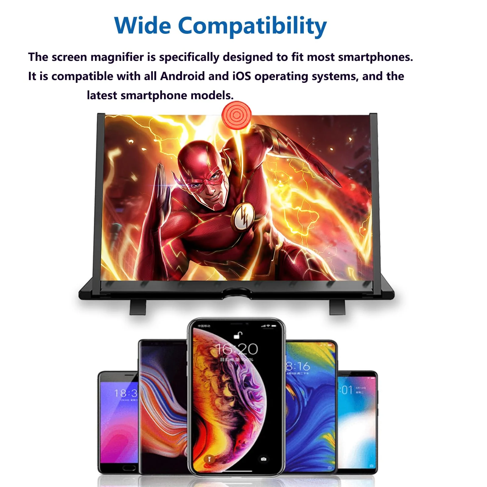 20" Screen Magnifier for Smartphone –3D HD Mobile Phone Magnifying Projector Screen Enlarger Expanders for Movies, Videos, and Gaming–Foldable Phone Stand with Screen Amplifiere(Black -20inch) Black -20inch - Image 3