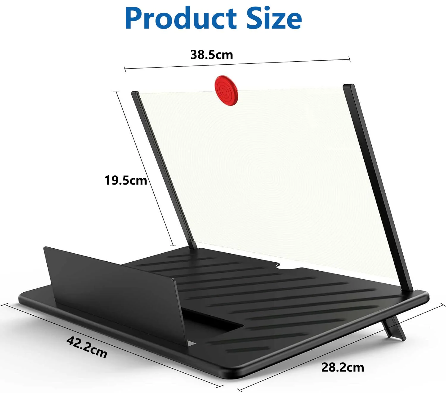 20" Screen Magnifier for Smartphone –3D HD Mobile Phone Magnifying Projector Screen Enlarger Expanders for Movies, Videos, and Gaming–Foldable Phone Stand with Screen Amplifiere(Black -20inch) Black -20inch - Image 5