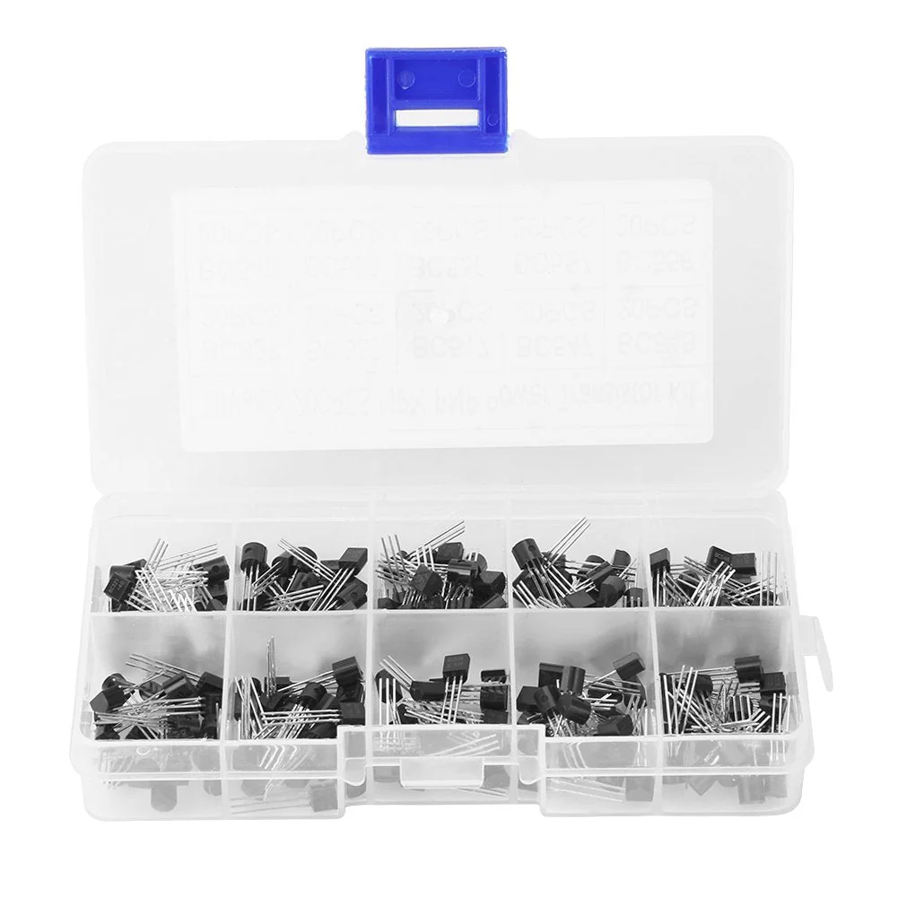 200 Pieces TO-92 Silicon NPN PNP Power Transistor Assortment Kit Set with Plastic Storage Box 10 Values (BC327 BC337 BC517 BC547 BC548 BC549 BC550 BC556 BC557 BC558) - Image 2