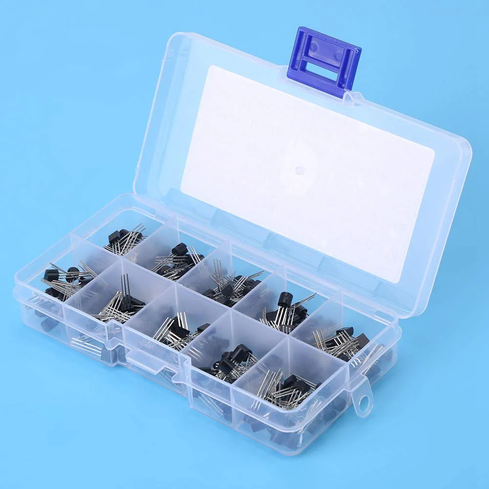 200 Pieces TO-92 Silicon NPN PNP Power Transistor Assortment Kit Set with Plastic Storage Box 10 Values (BC327 BC337 BC517 BC547 BC548 BC549 BC550 BC556 BC557 BC558) - Image 9