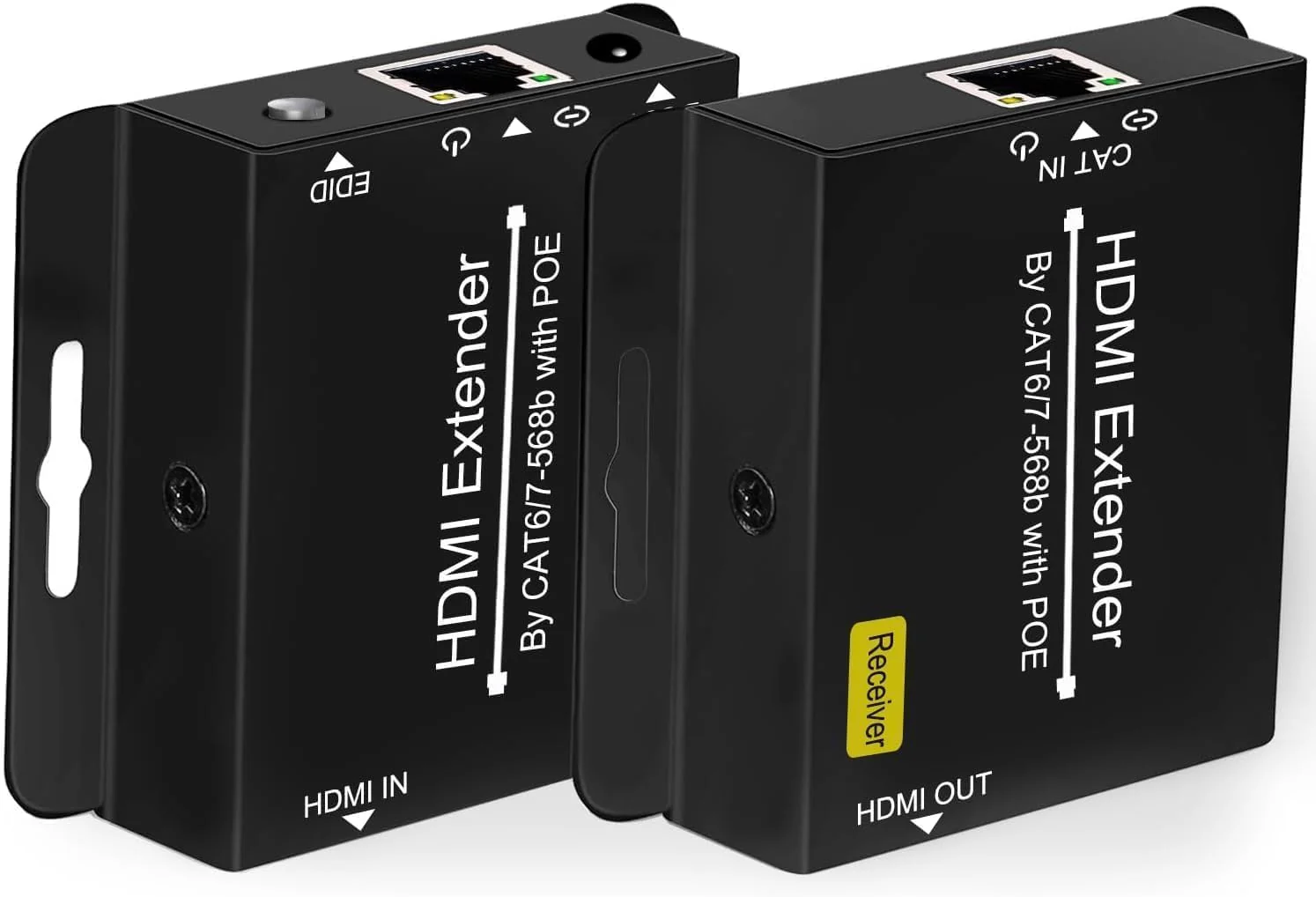 200ft HDMI Extender Over CAT6 CAT7 RJ45 Ethernet to HDMI Converter LAN Extension POC Support 1080P 3D EDID Copy Deep Color Compatible with PC PS4 Roku Unilateral Power Supply White - Image 8