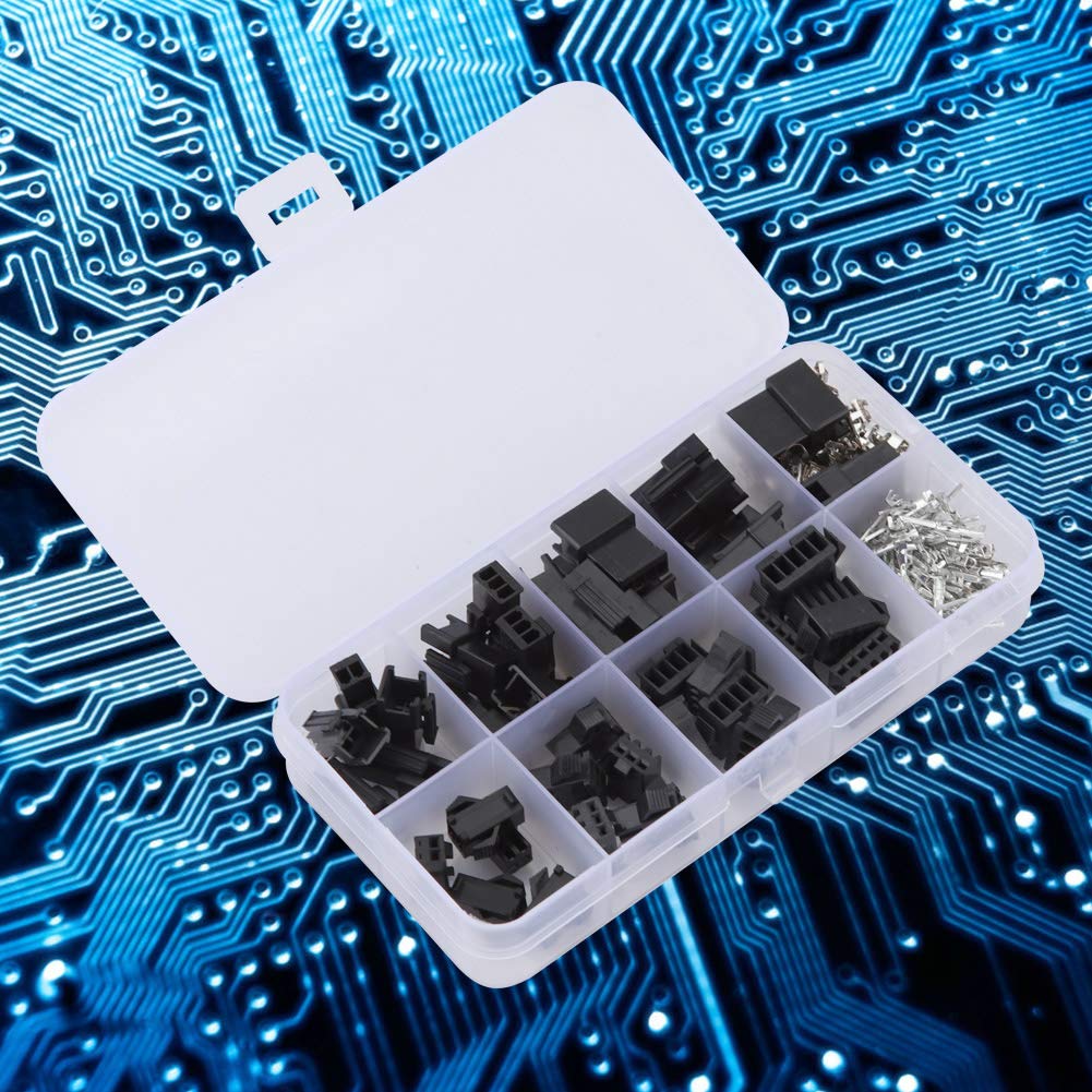 200pcs Sm Connectors, JST-SM Connector Kit Molex Pin Connectors 2.54 2/3/4/5-Pin Male Female Wire Bridge Pin Header Housing Set, black - Image 2