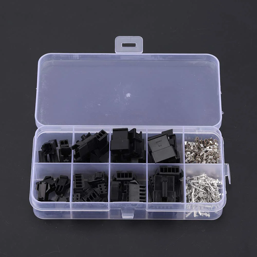 200pcs Sm Connectors, JST-SM Connector Kit Molex Pin Connectors 2.54 2/3/4/5-Pin Male Female Wire Bridge Pin Header Housing Set, black - Image 4