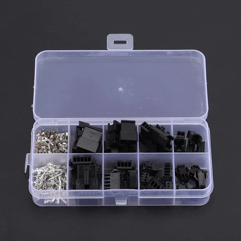 200pcs Sm Connectors, JST-SM Connector Kit Molex Pin Connectors 2.54 2/3/4/5-Pin Male Female Wire Bridge Pin Header Housing Set, black - Image 6