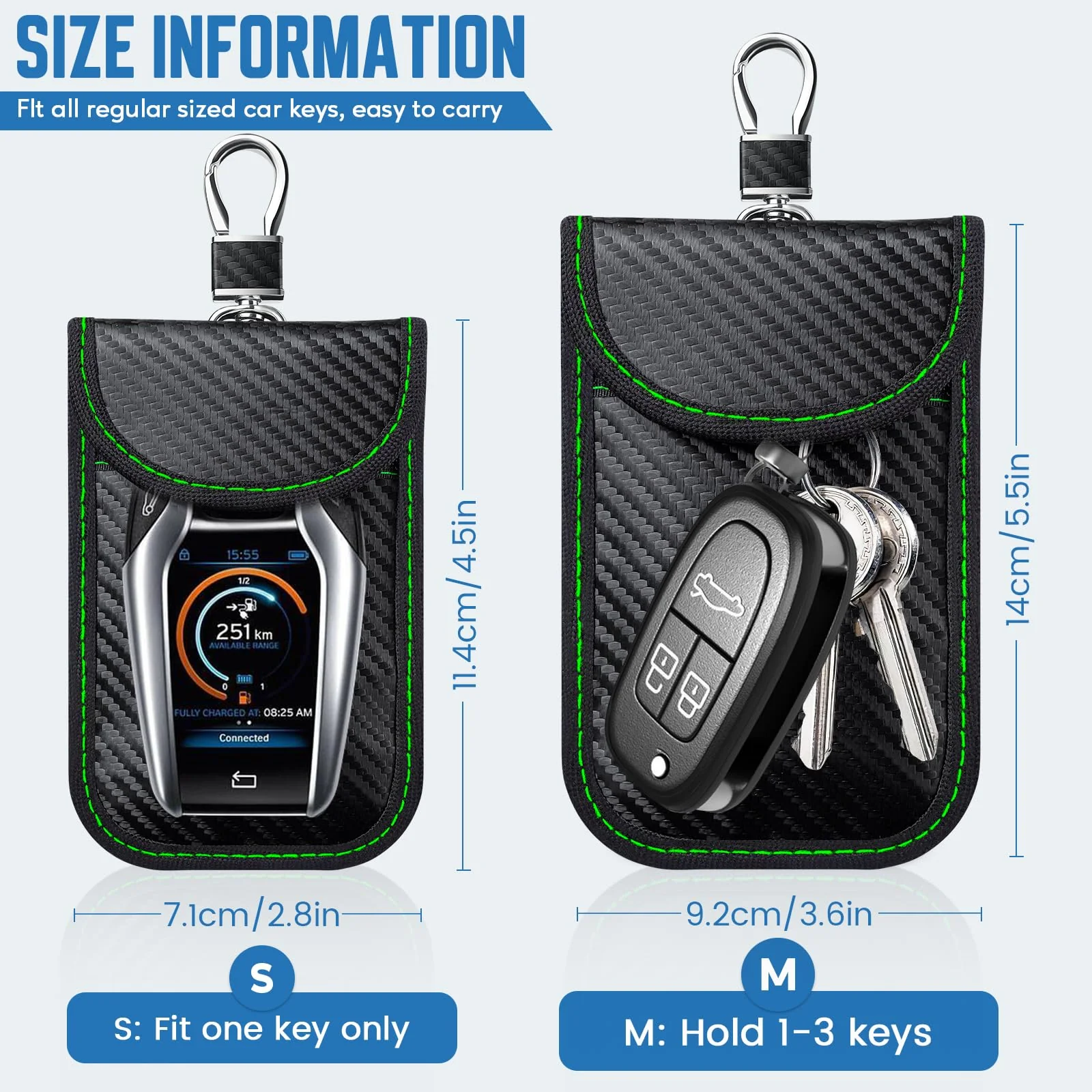 2024 Faraday Bag Key Protector, 2 Pack Signal Blocking RFID Key Fob Protector Pouch, Anti-Theft Car Security Cage (Red+Blue, Medium) Red+blue - Image 5