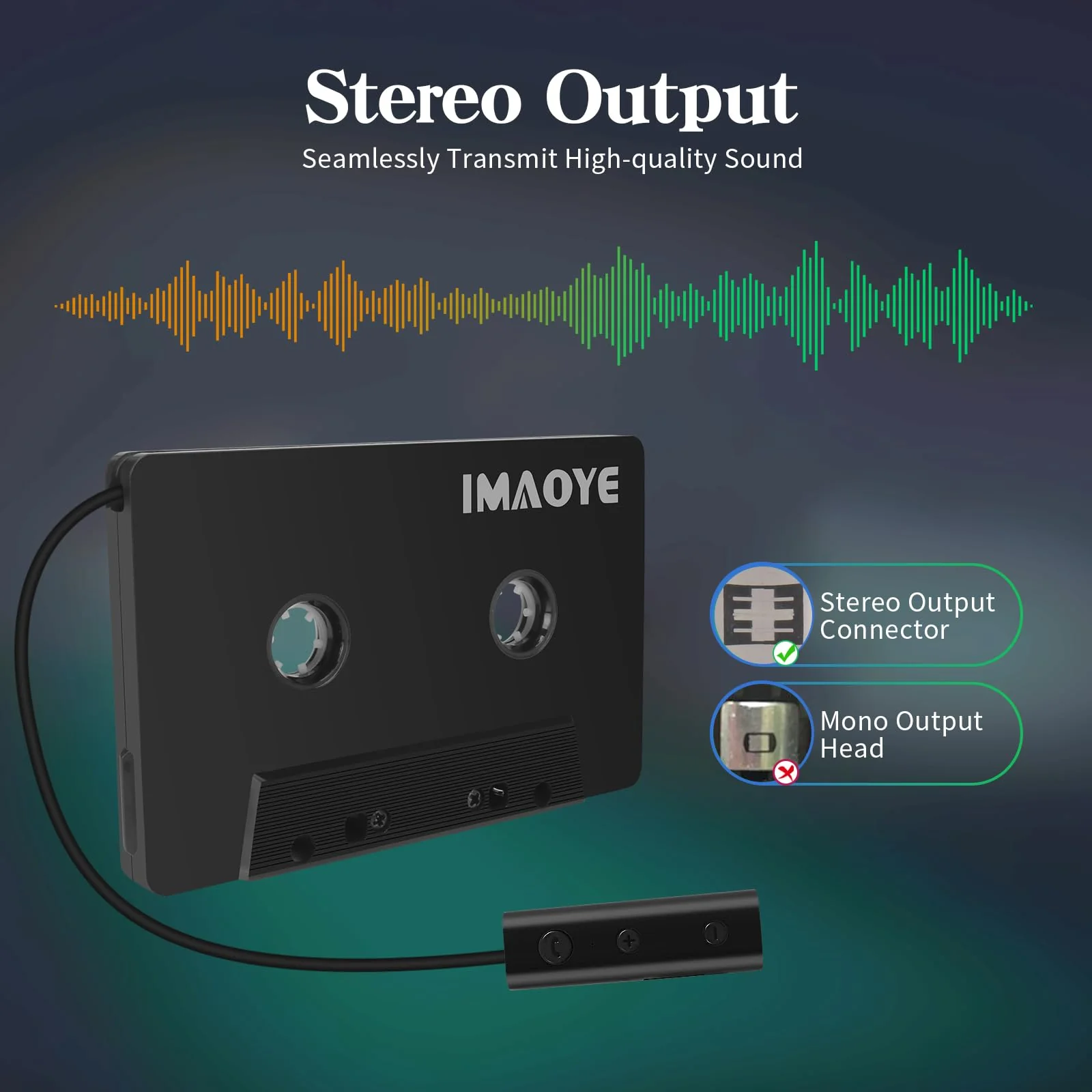 2024 New Bluetooth 5.1 Car Audio Stereo Cassette Vehicle Tape Converter Cassette Work While Charging Support TF Card（Four-Channels） - Image 5