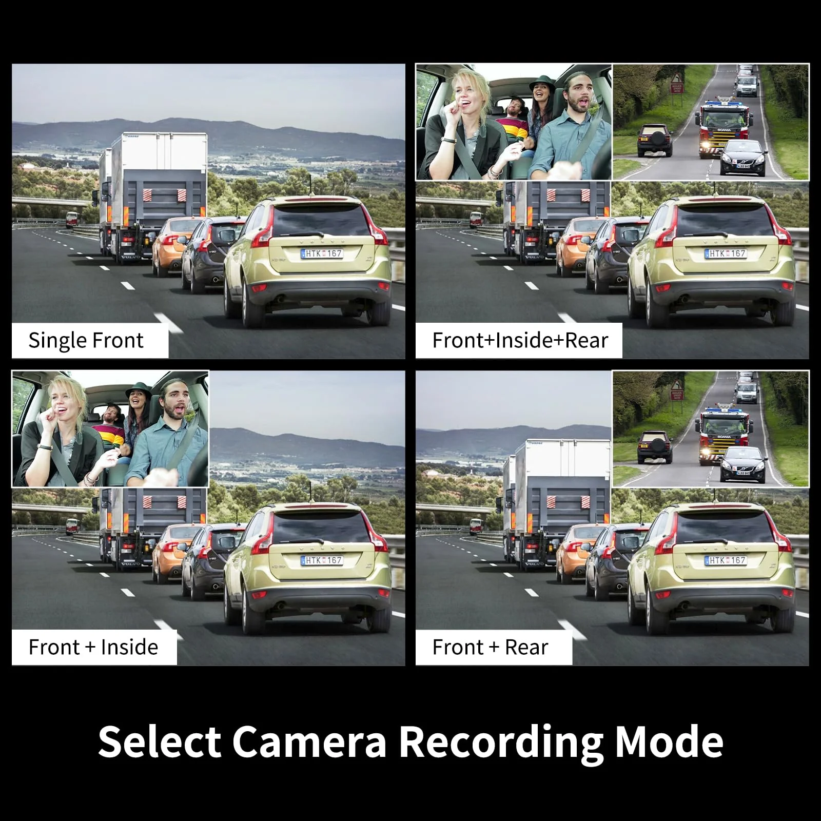 2025 Dash Cam, 3 Channel Dash Cam Front and Rear Inside, Interior Car Camera, 2.5K/1440P Single Fr,Fr+Interior, Front+Rear Dash Camera for Cars Taxi with Night Vision, Parking Monitor 1S Recording - Image 2