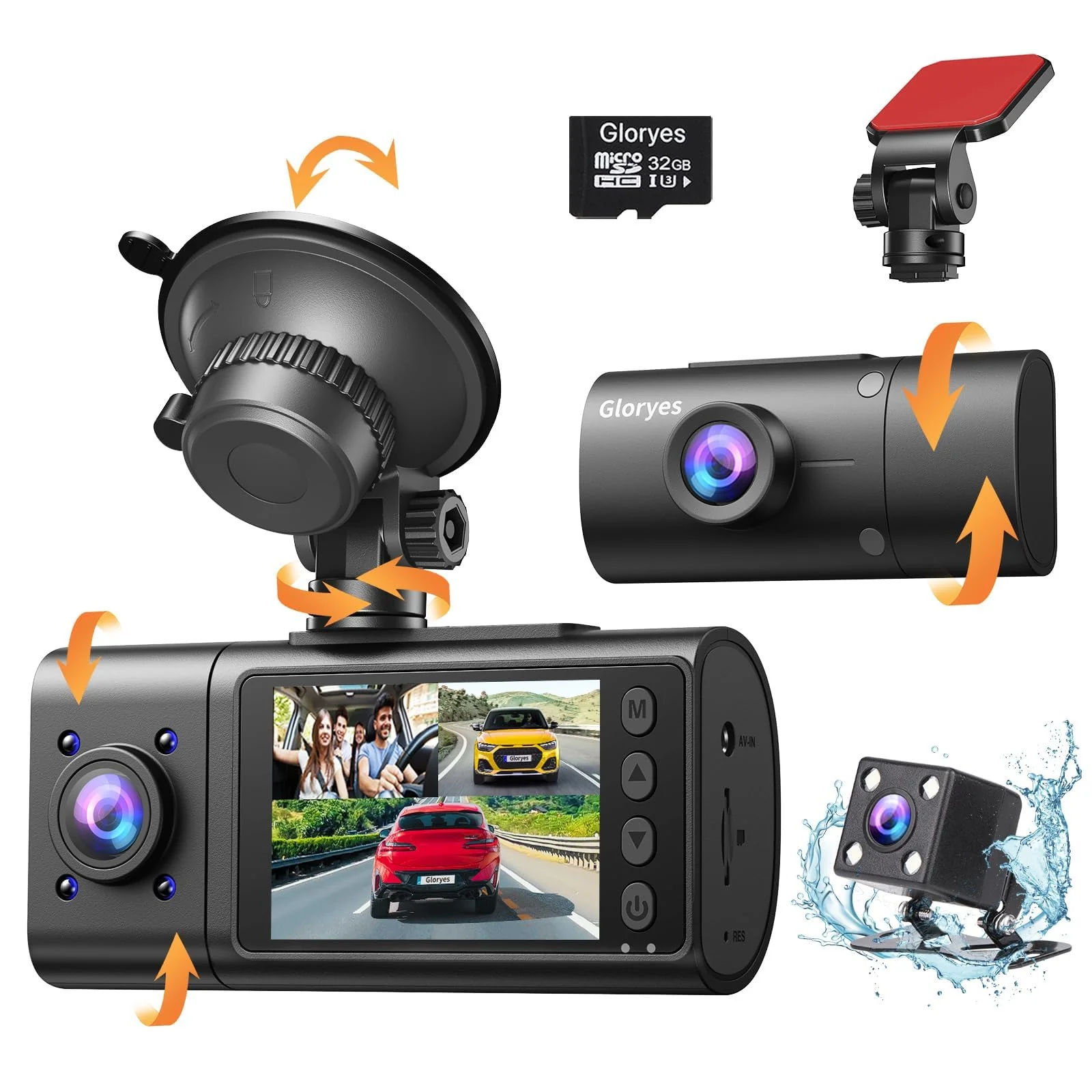 2025 Dash Cam, 3 Channel Dash Cam Front and Rear Inside, Interior Car Camera, 2.5K/1440P Single Fr,Fr+Interior, Front+Rear Dash Camera for Cars Taxi with Night Vision, Parking Monitor 1S Recording - Image 9