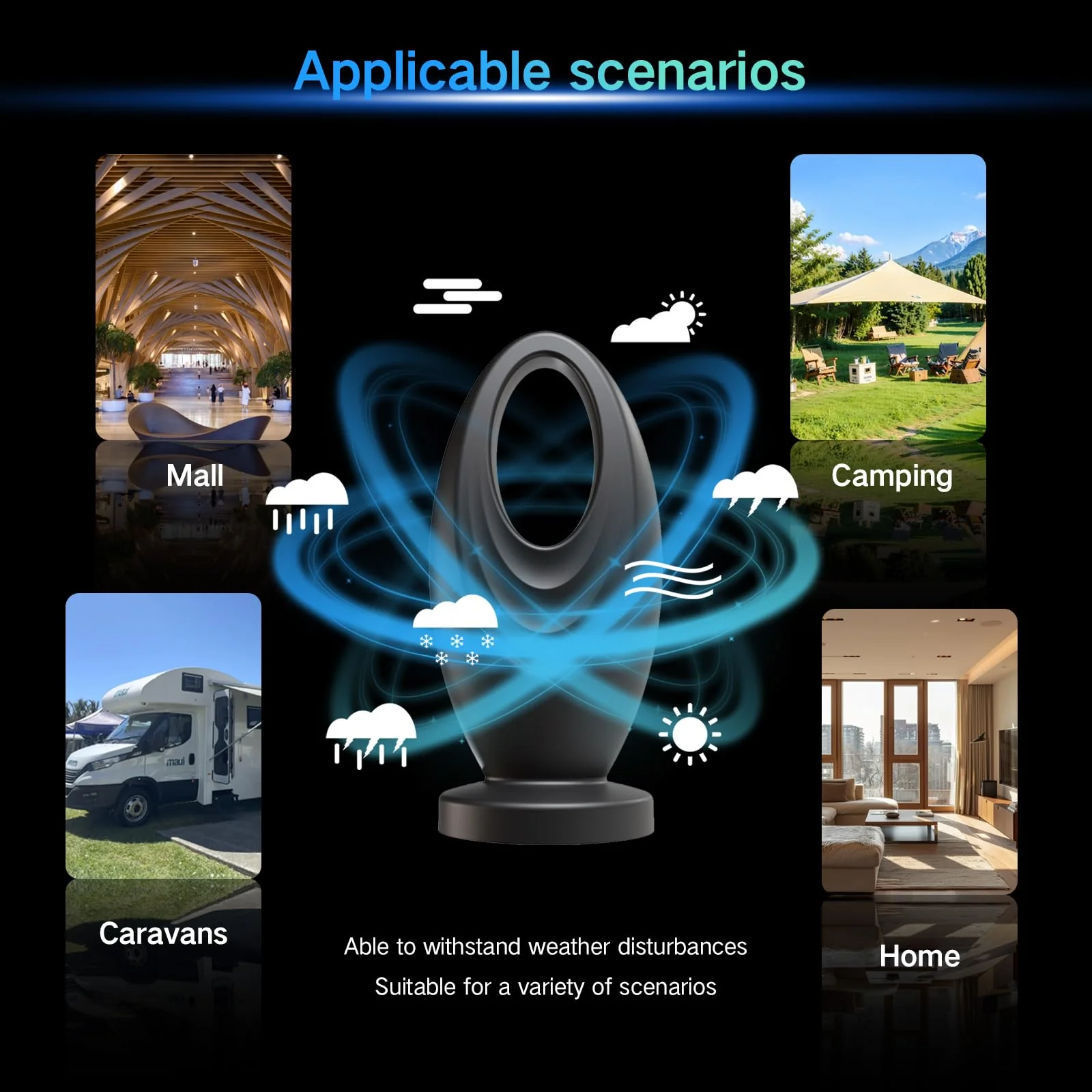 2026 TV Antenna for Smart TV and Old TV, 2200+ Miles Range HD Digital TV Antenna Indoor with 360° Signal Strongest Booster, Supports Local Channels 1080P 4K Reception for Home, RV, Camping (33ft) 33ft - Image 7