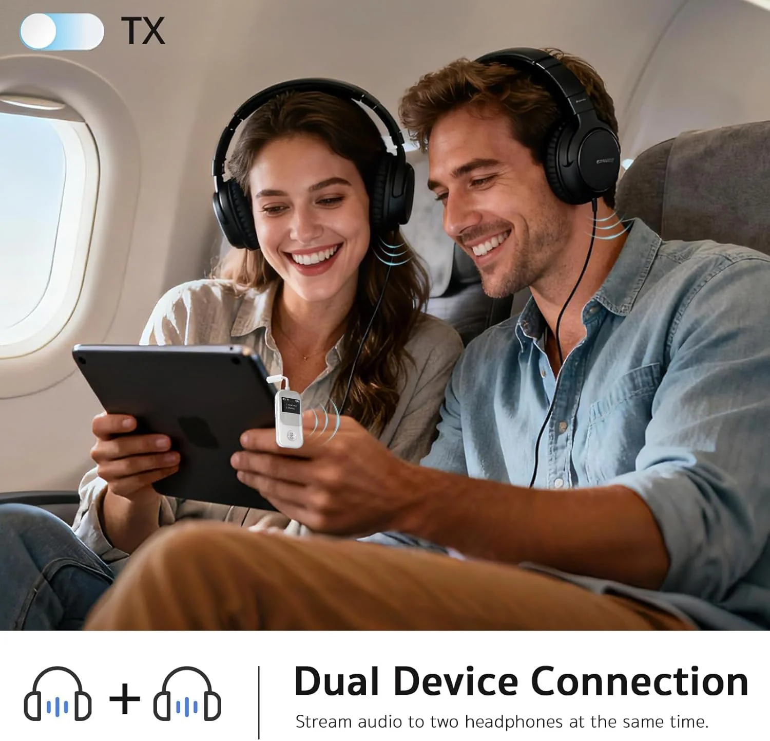 [2026 Upgraded] Bluetooth Transmitter 5.3 Receiver with OLED Display | Dual Connection & Low Latency | Wireless Aux Bluetooth Adapter for TV, Airplane, Headphone, Airpods, Speaker, Car (Silver) Silver - Image 7