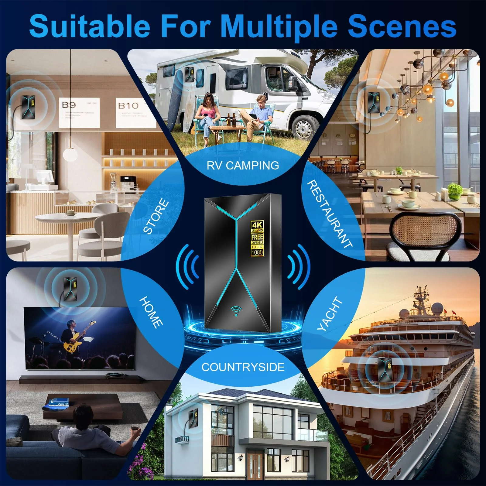 2026 Upgraded TV Antenna Indoor Outdoor, 3200+ Miles Long Range Digital HDTV Antenna with Signal Amplifier Booster, 26FT Coaxial Cable for Local Channels, Supports 4K 8K 1080p for Smart & Older TVs - Image 7