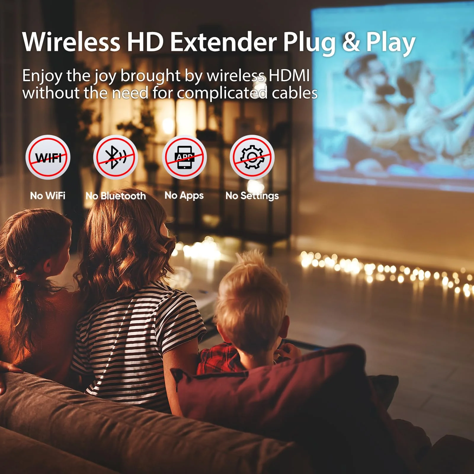2026 Upgraded Wireless HDMI Transmitter and Receiver 328FT/100M, 4k Decode 1080P Output, Plug & Play Portable 2.4g/5g, Wireless Hdmi Extender Kit to Monitor from Laptop/PC/Projector/TV Box Black - Image 4