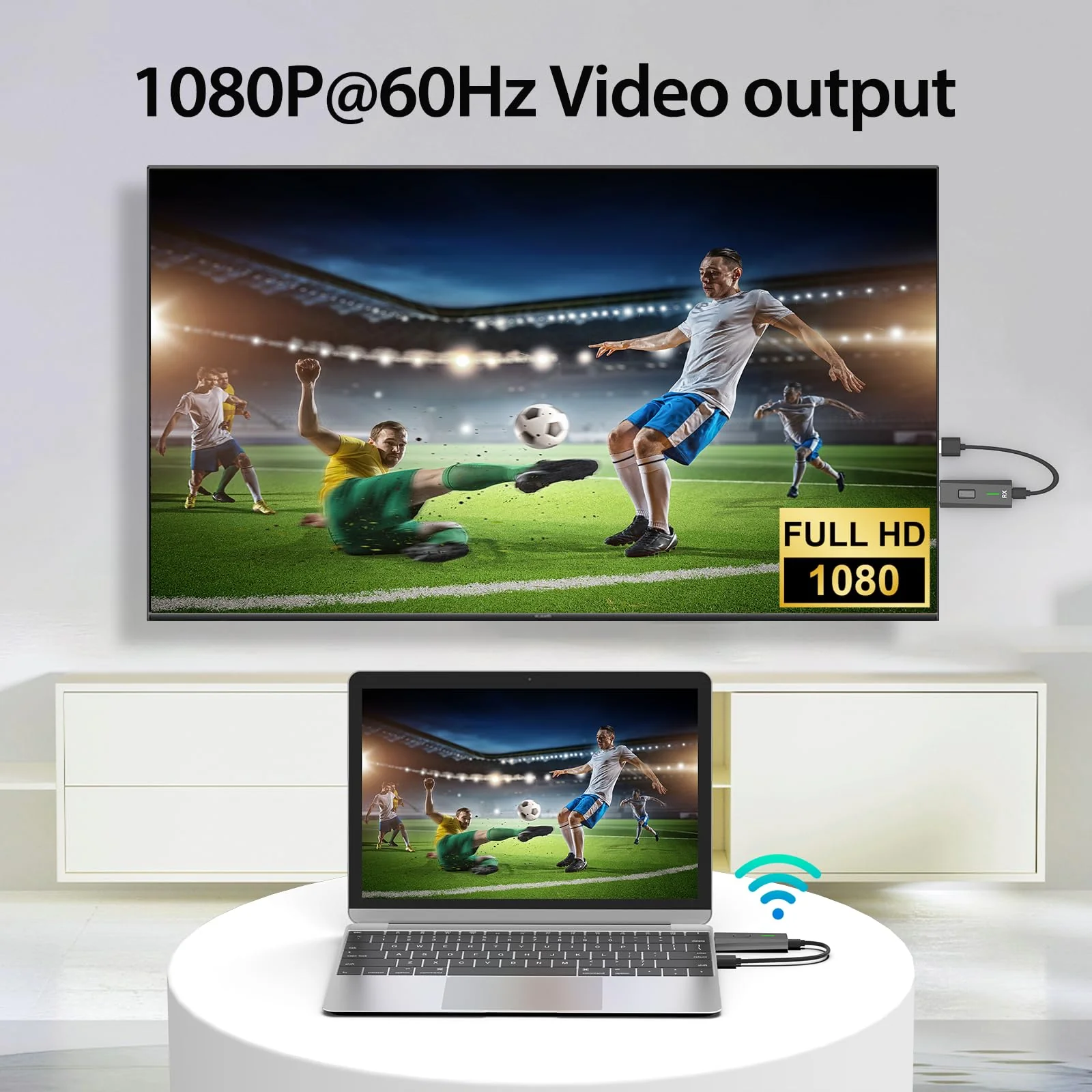 2026 Upgraded Wireless HDMI Transmitter and Receiver 328FT/100M, 4k Decode 1080P Output, Plug & Play Portable 2.4g/5g, Wireless Hdmi Extender Kit to Monitor from Laptop/PC/Projector/TV Box Black - Image 7