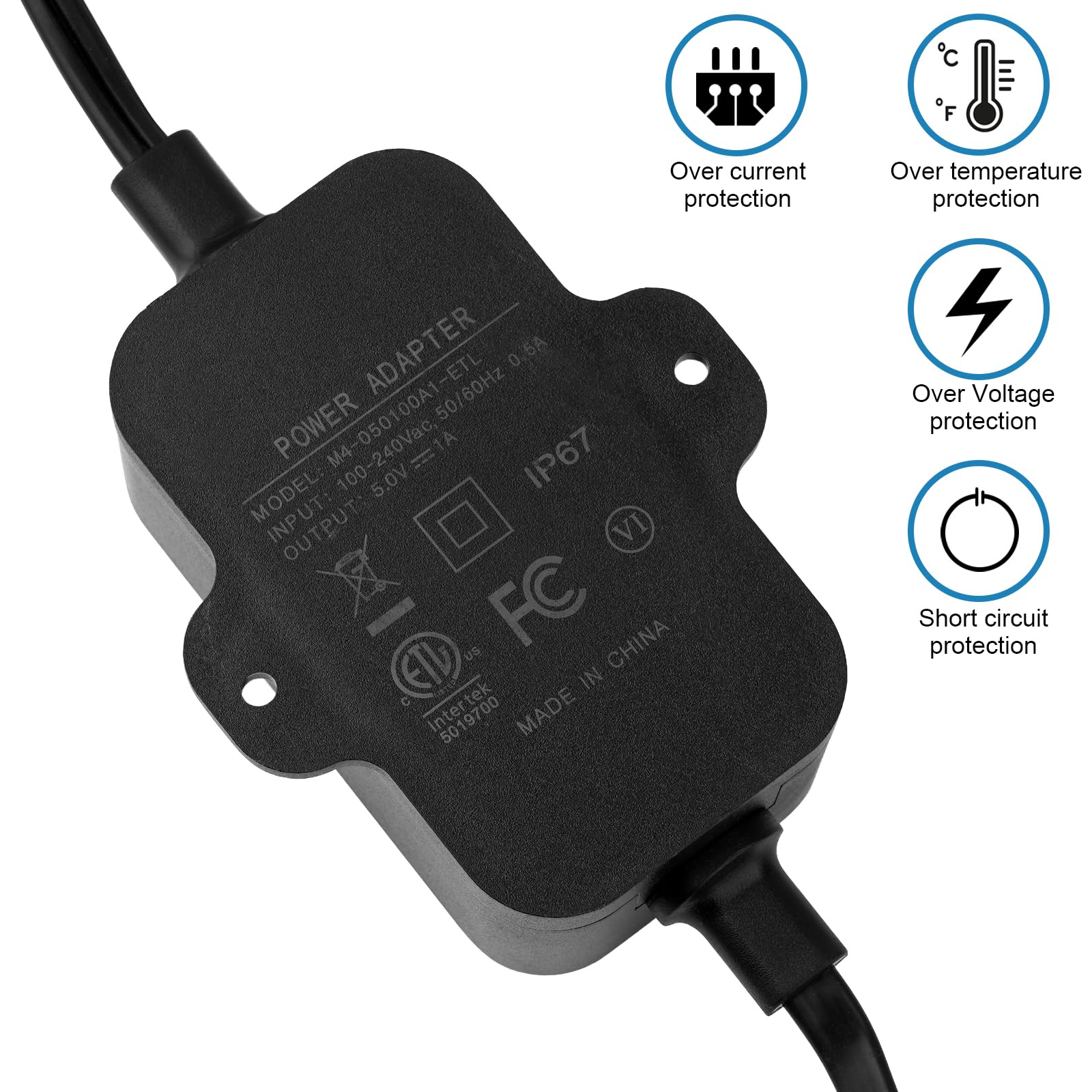 20Ft/6m Charging Cable Power Adapter Designed for Blink Video Doorbell (Replace Battery), Blink Outdoor 4 (4th Gen) & XT3, Doorbell Transformer with IP67 Weatherproof Power Cable Black - Image 6