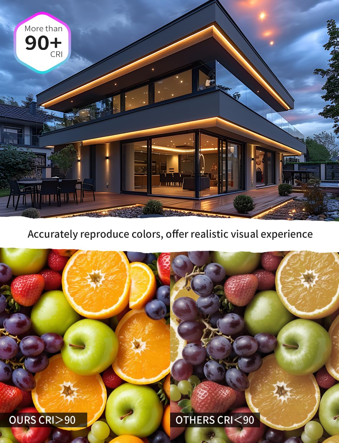 20FT COB LED Strip Lights Outdoor IP67 Waterproof,6M, Flexible DC 24V, Remote & App Control, Dimmable, Warm White 3000K Led Tap Lighting For Garden Patio ,Kitchen Living Room Bedroom DIY Decor 3000K-20FT - Image 4